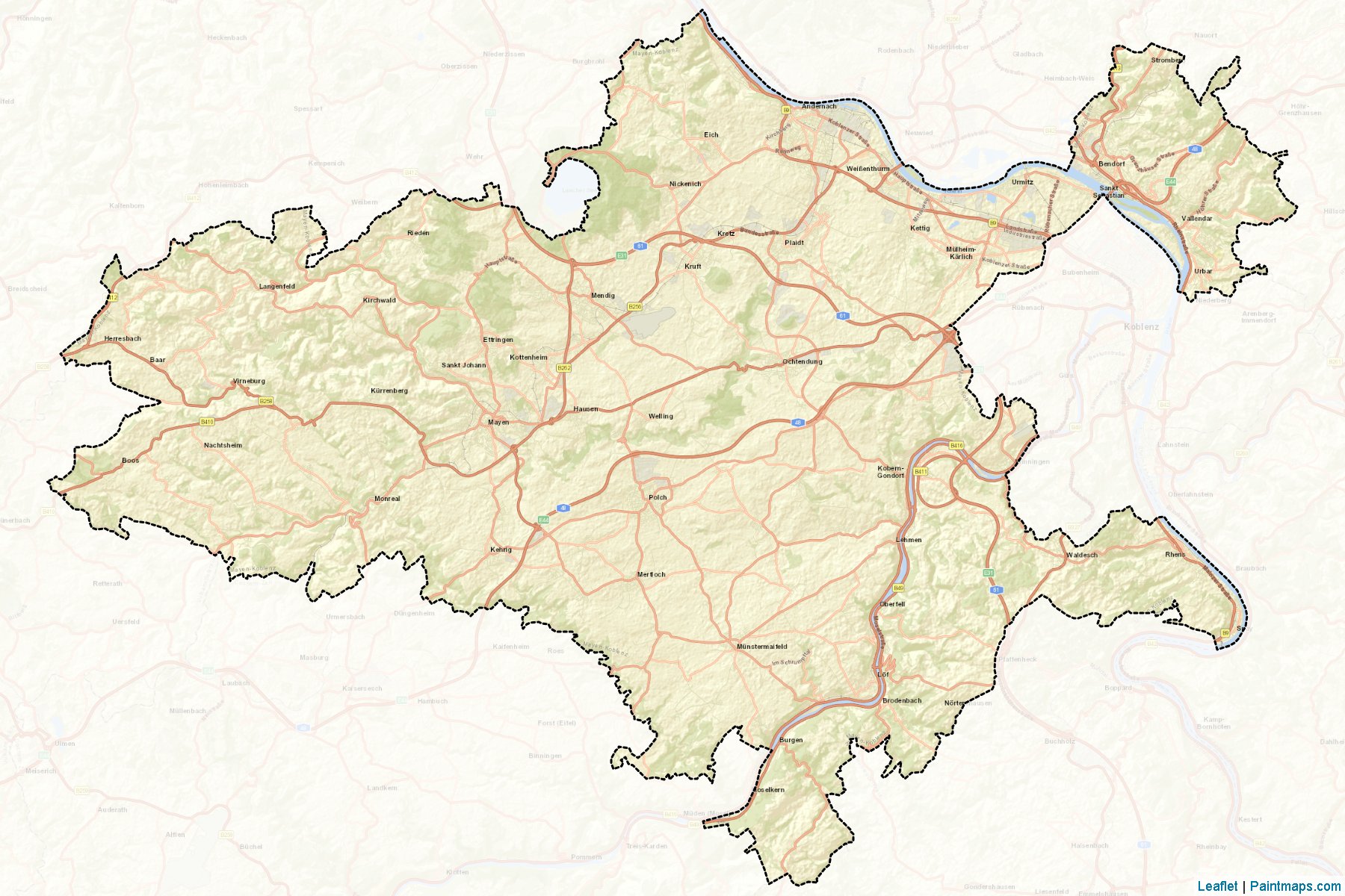 Mayen-Koblenz (Rhineland-Palatinate) Map Cropping Samples-2