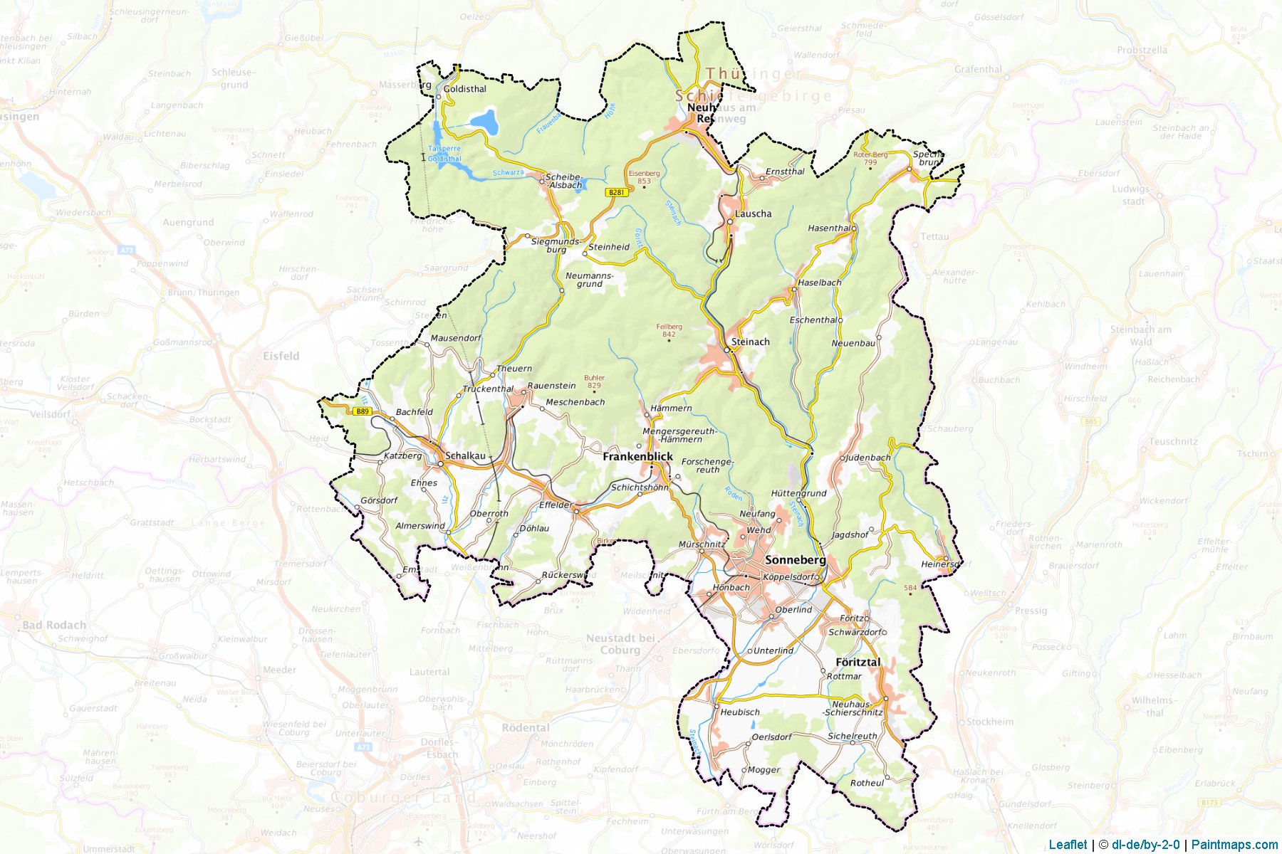 Sonneberg (Thuringia) Map Cropping Samples-1