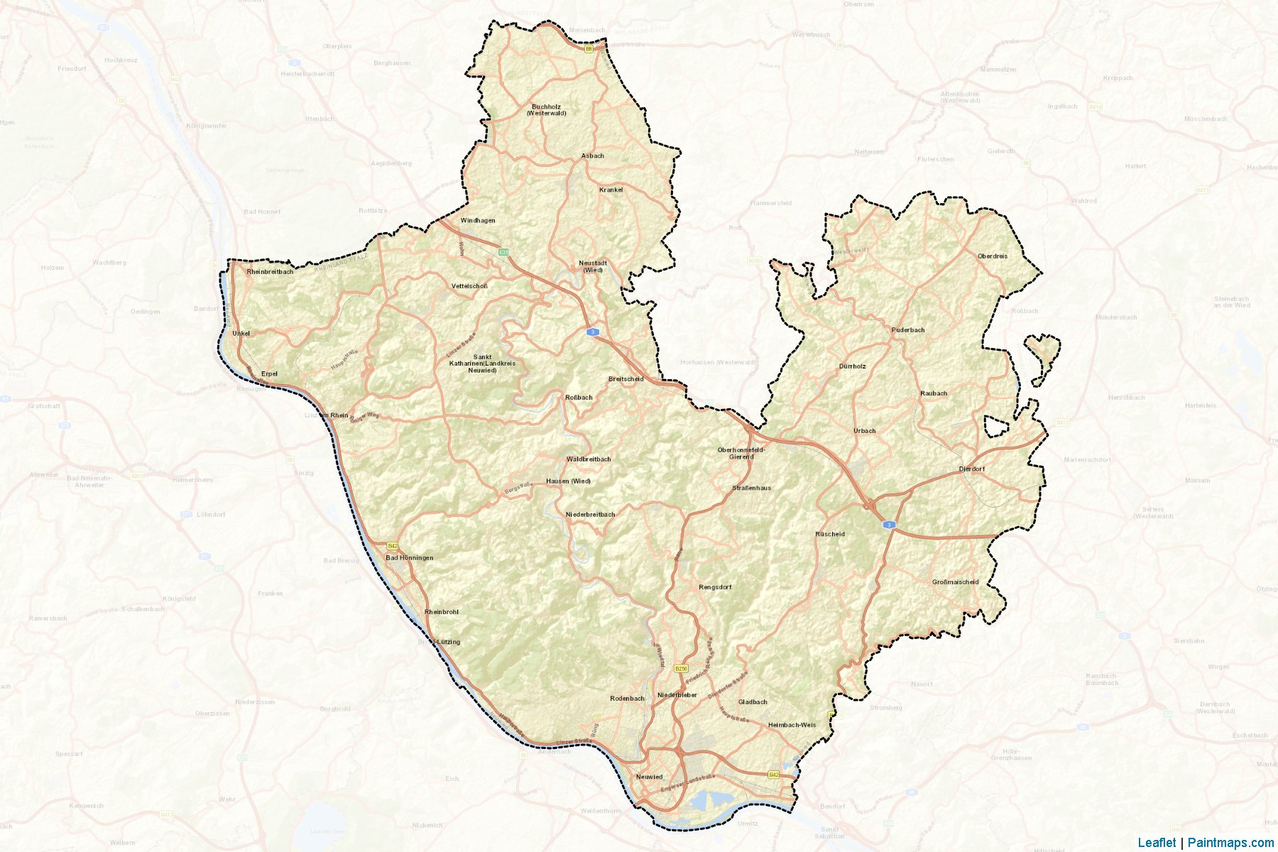 Neuwied (Rhineland-Palatinate) Map Cropping Samples-2