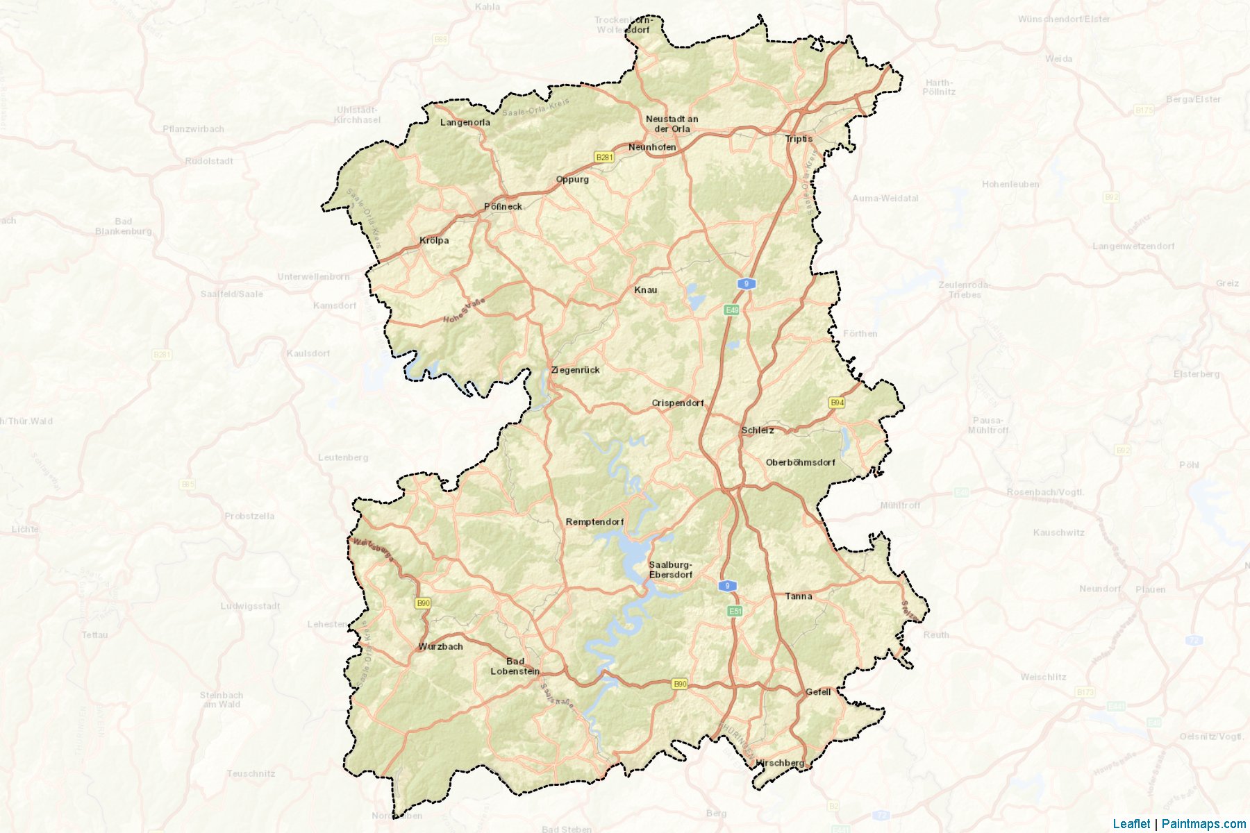 Saale-Orla-Kreis (Thuringia) Map Cropping Samples-2