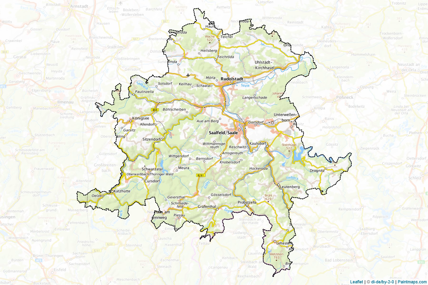 Saalfeld-Rudolstadt (Türingiya) Haritası Örnekleri-1