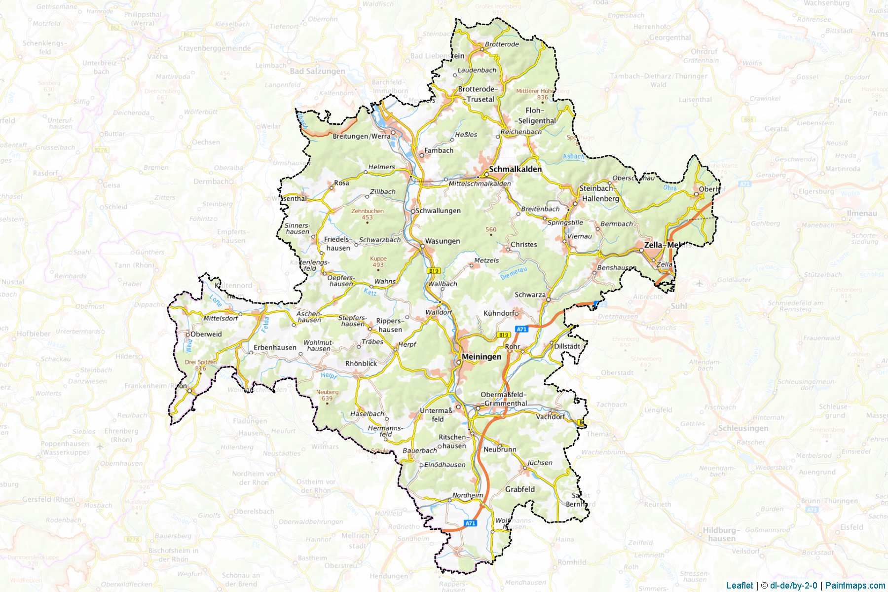 Schmalkalden-Meiningen (Thuringia) Map Cropping Samples-1