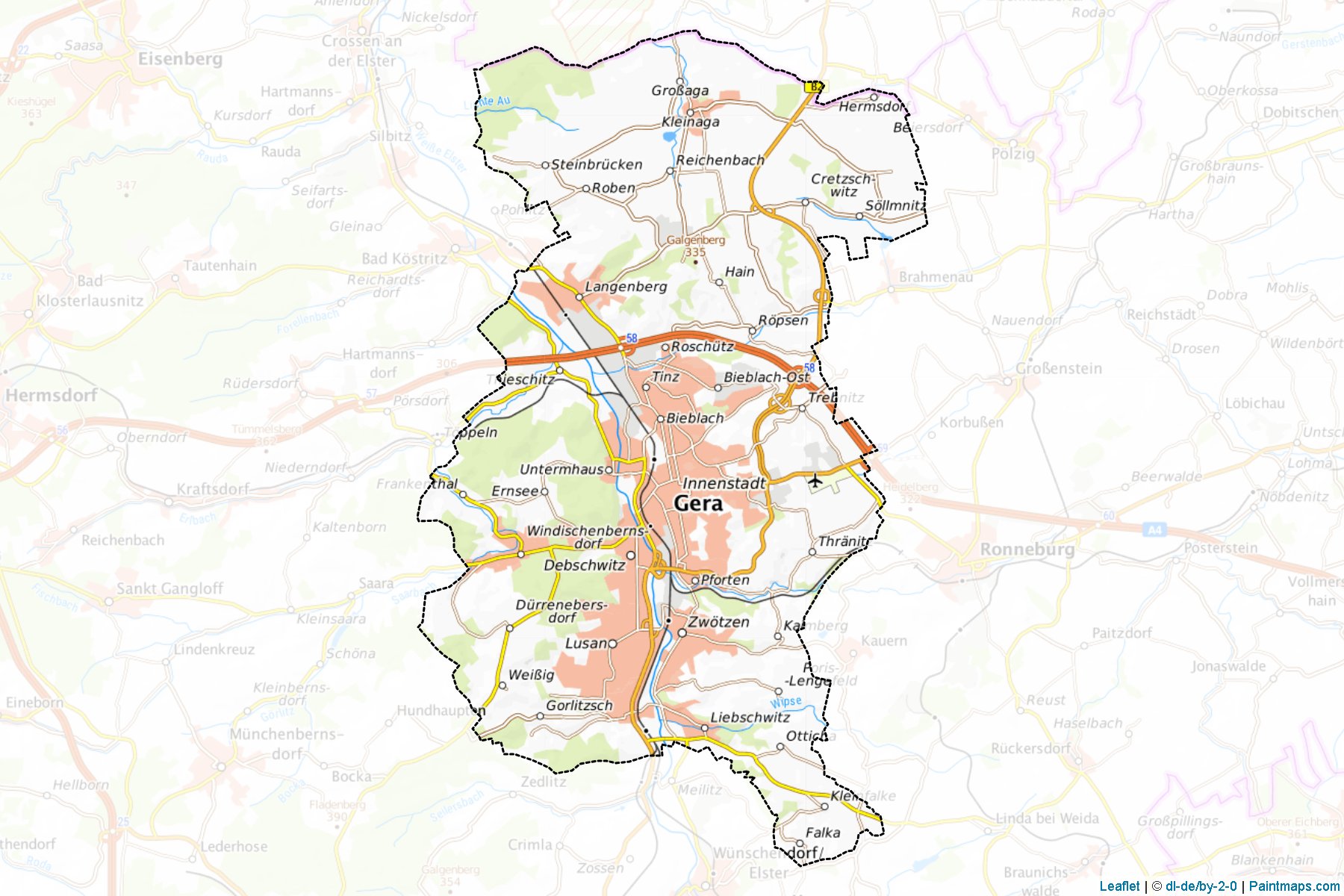 Muestras de recorte de mapas Gera (Thuringia)-1