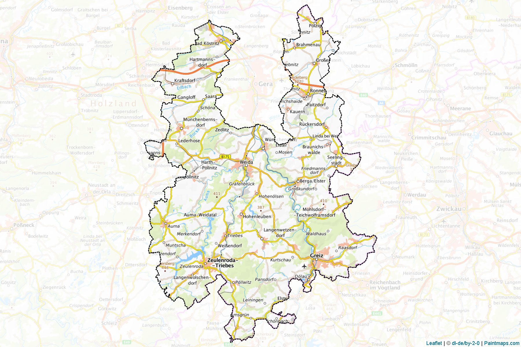 Greiz (Thuringia) Map Cropping Samples-1