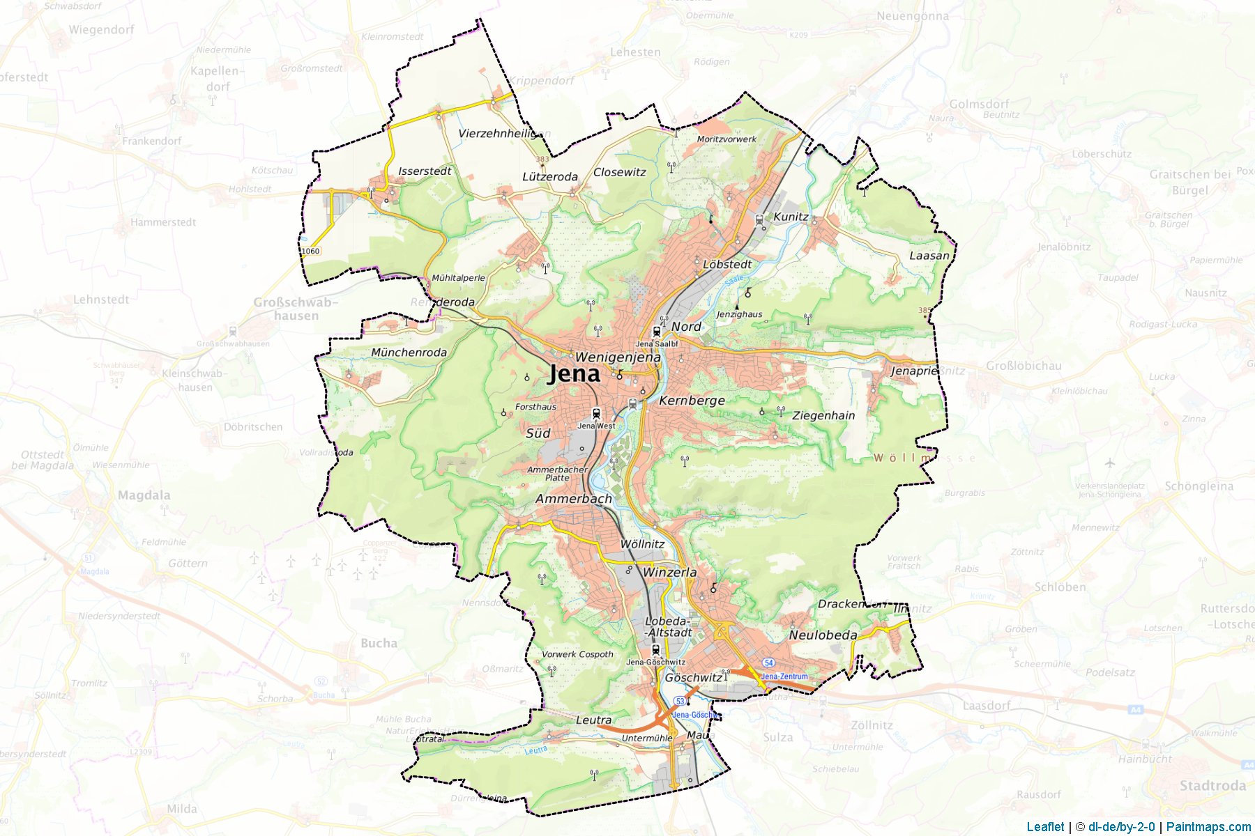 Muestras de recorte de mapas Jena (Thuringia)-1