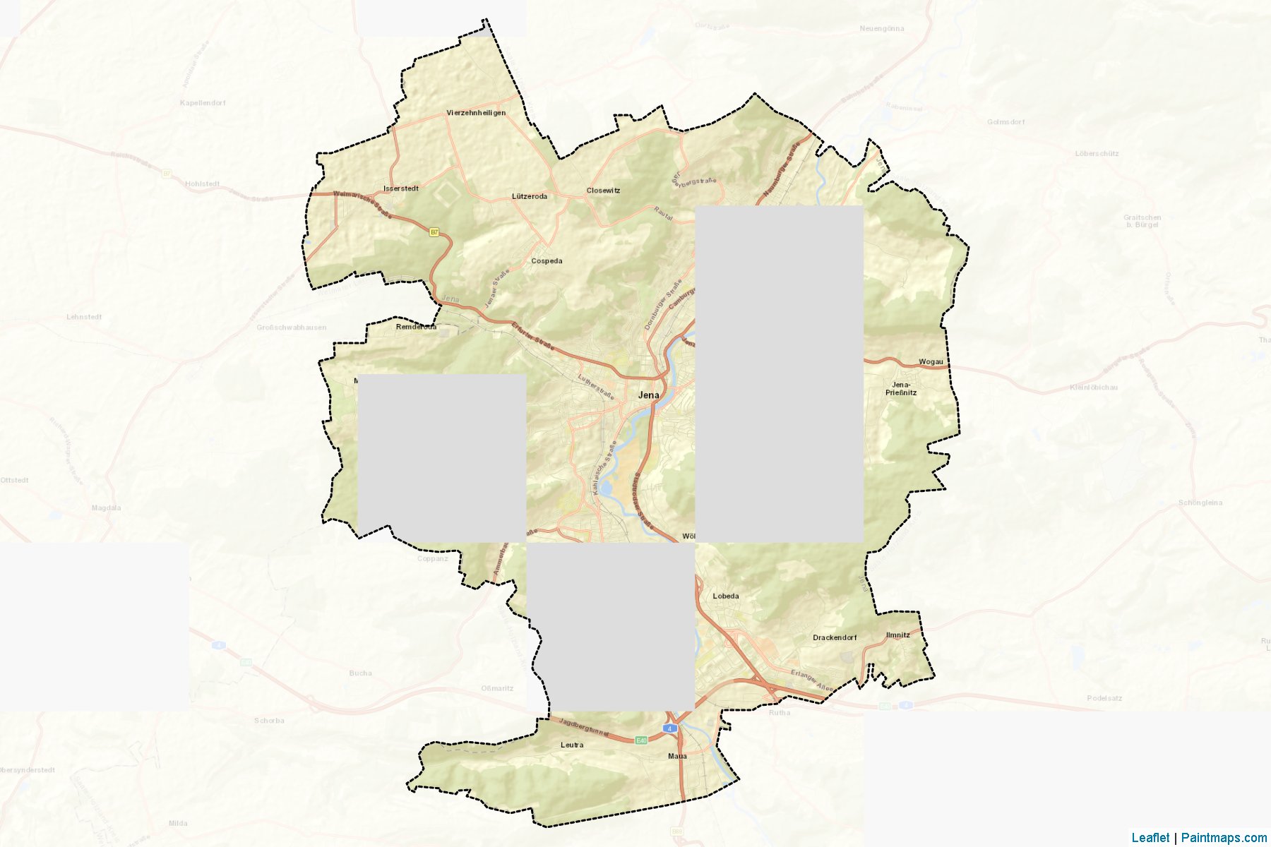 Muestras de recorte de mapas Jena (Thuringia)-2