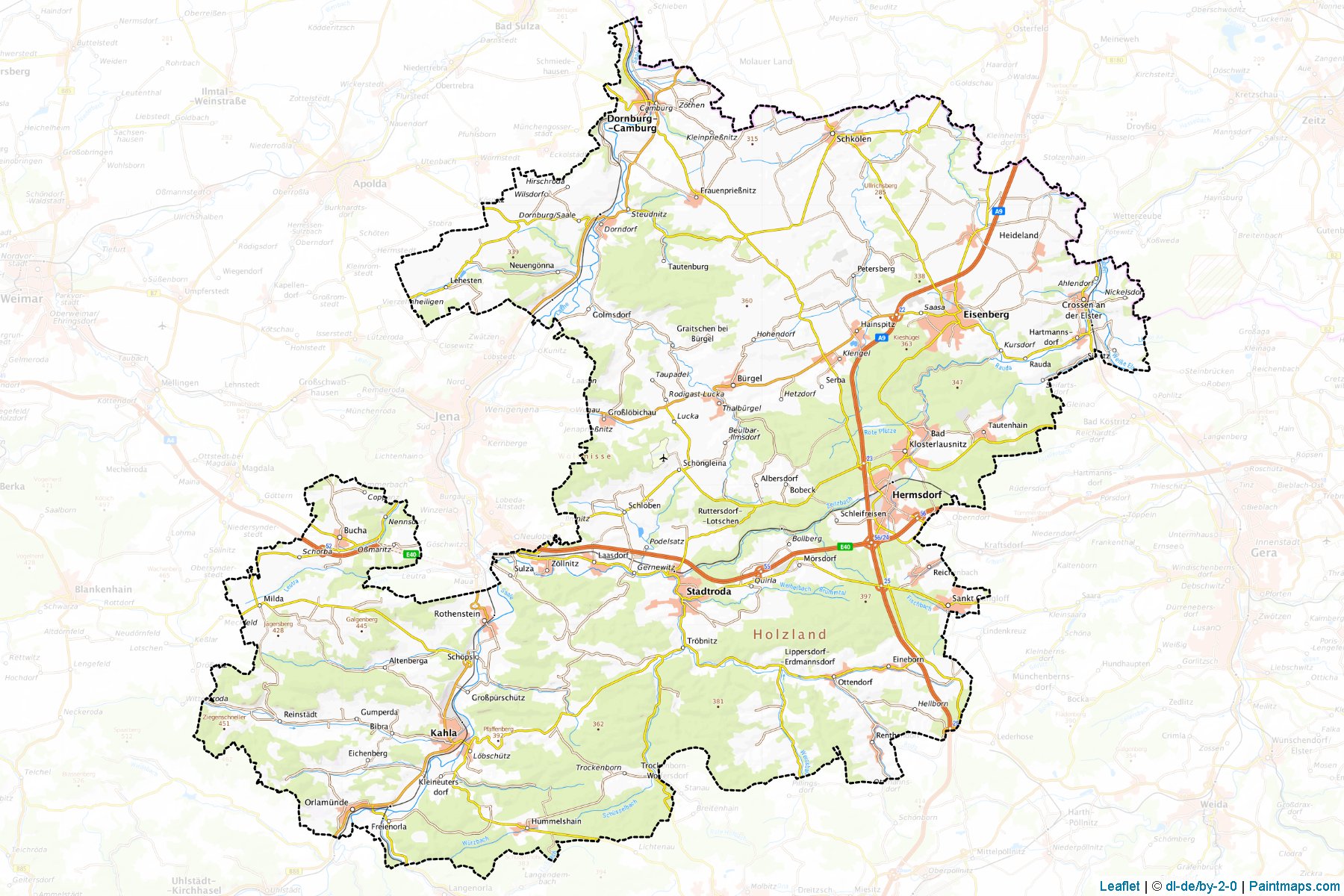 Saale-Holzland-Kreis (Türingiya) Haritası Örnekleri-1