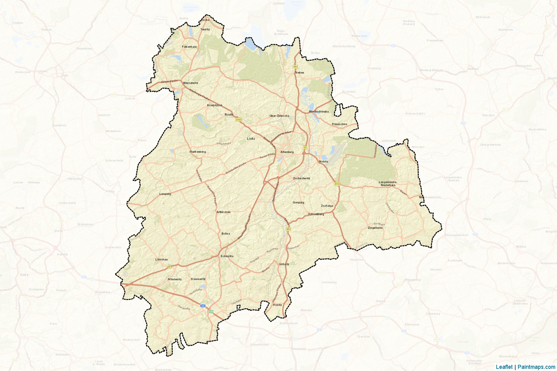 Muestras de recorte de mapas Altenburger Land (Thuringia)-2