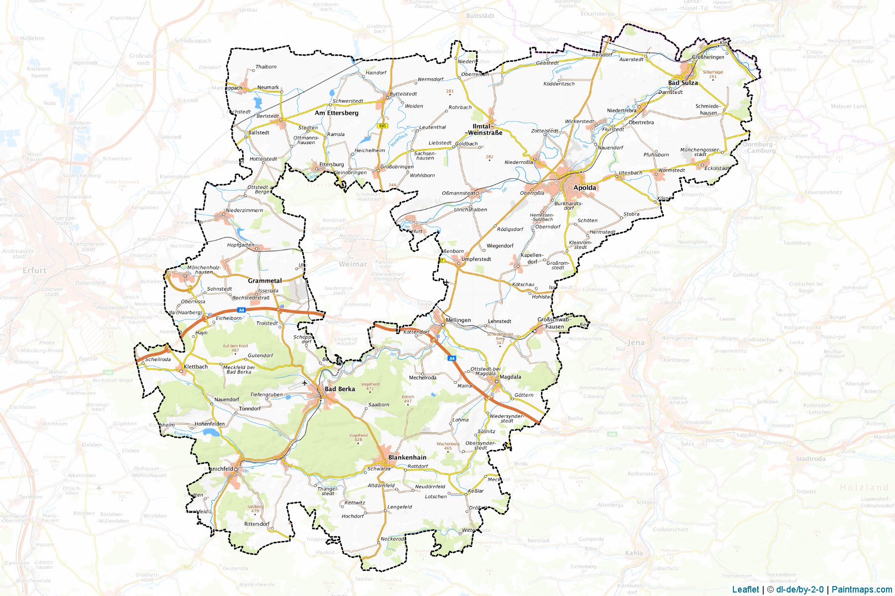 Weimarer Land (Thuringia) Map Cropping Samples-1