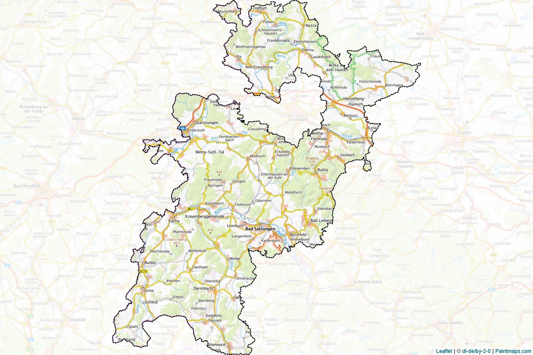 Wartburgkreis (Thuringia) Map Cropping Samples-1