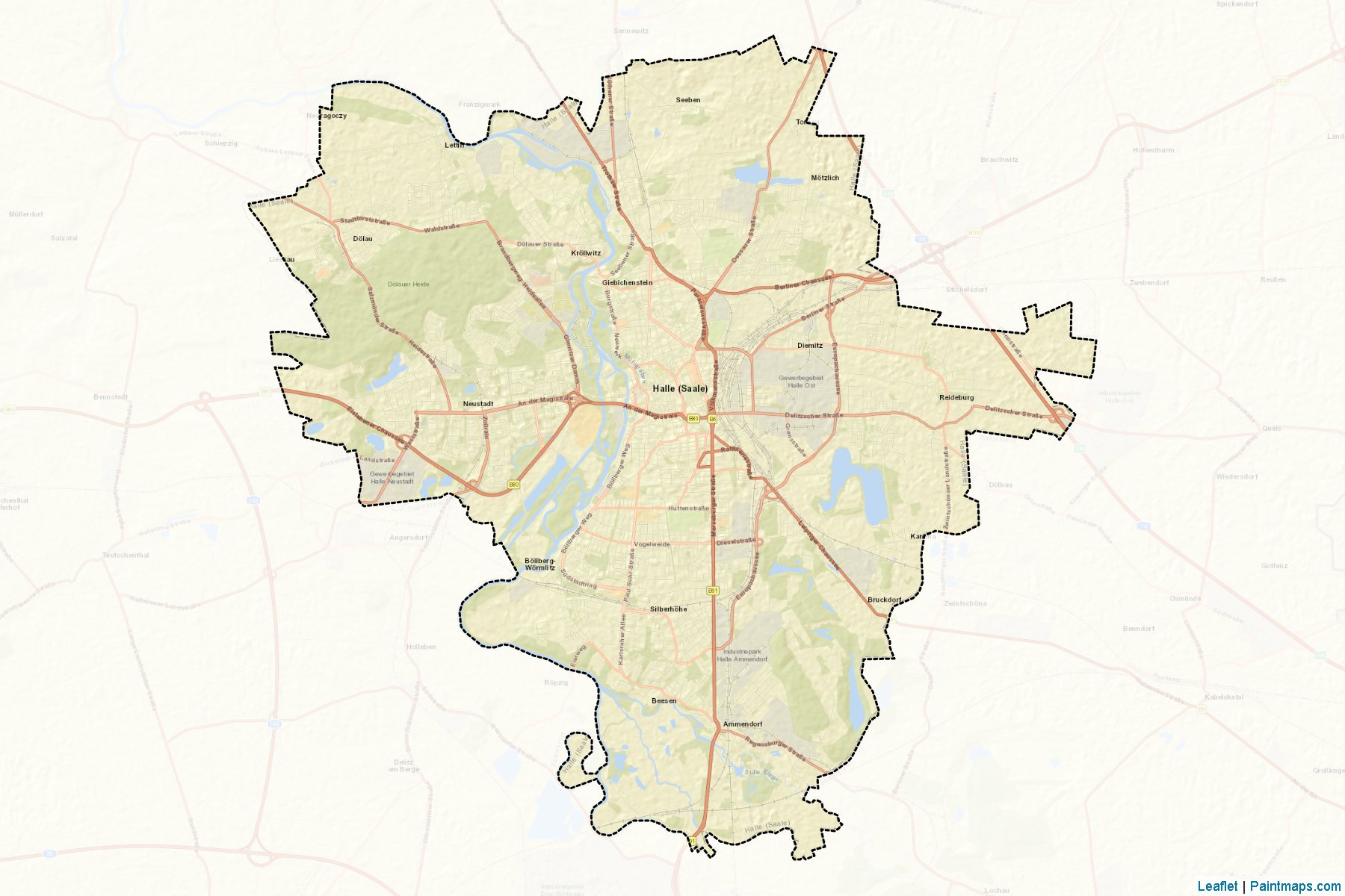 Halle (Saxony-Anhalt) Map Cropping Samples-2