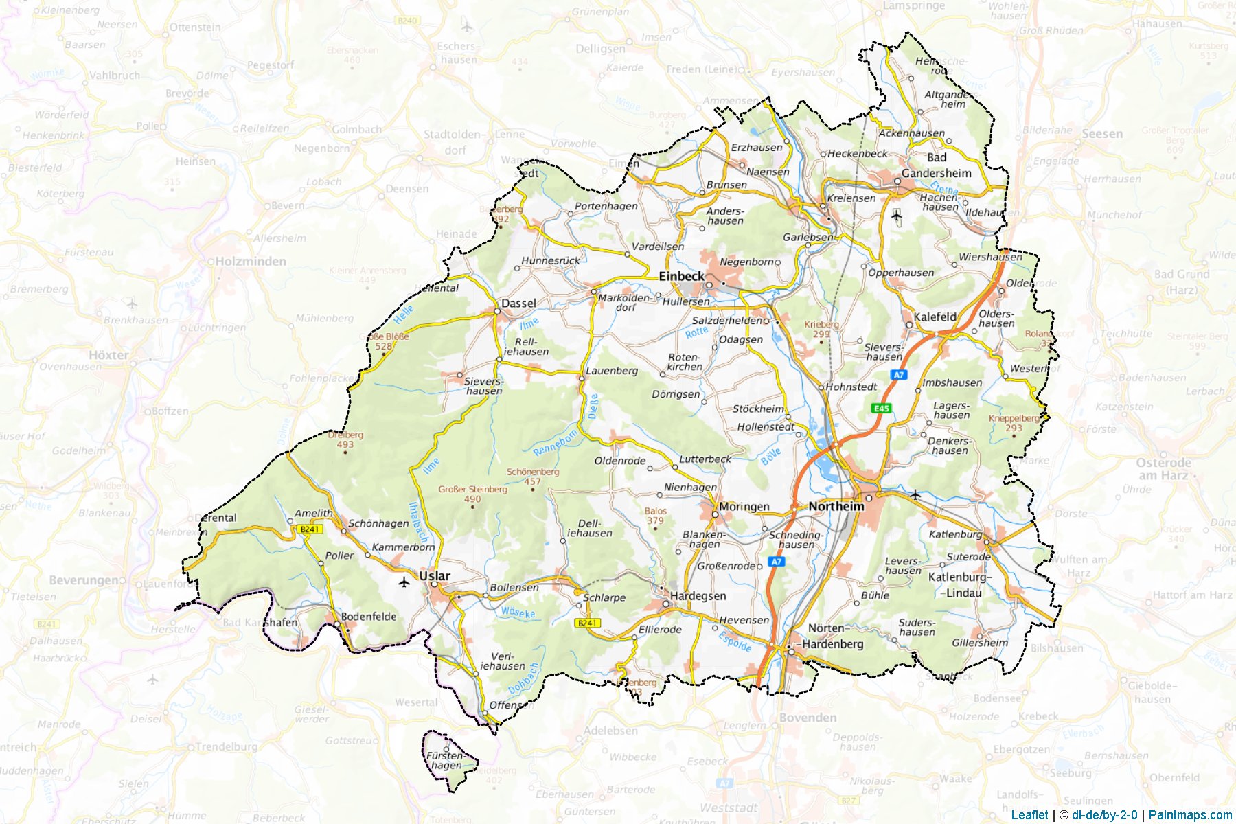 Muestras de recorte de mapas Northeim (Lower Saxony)-1