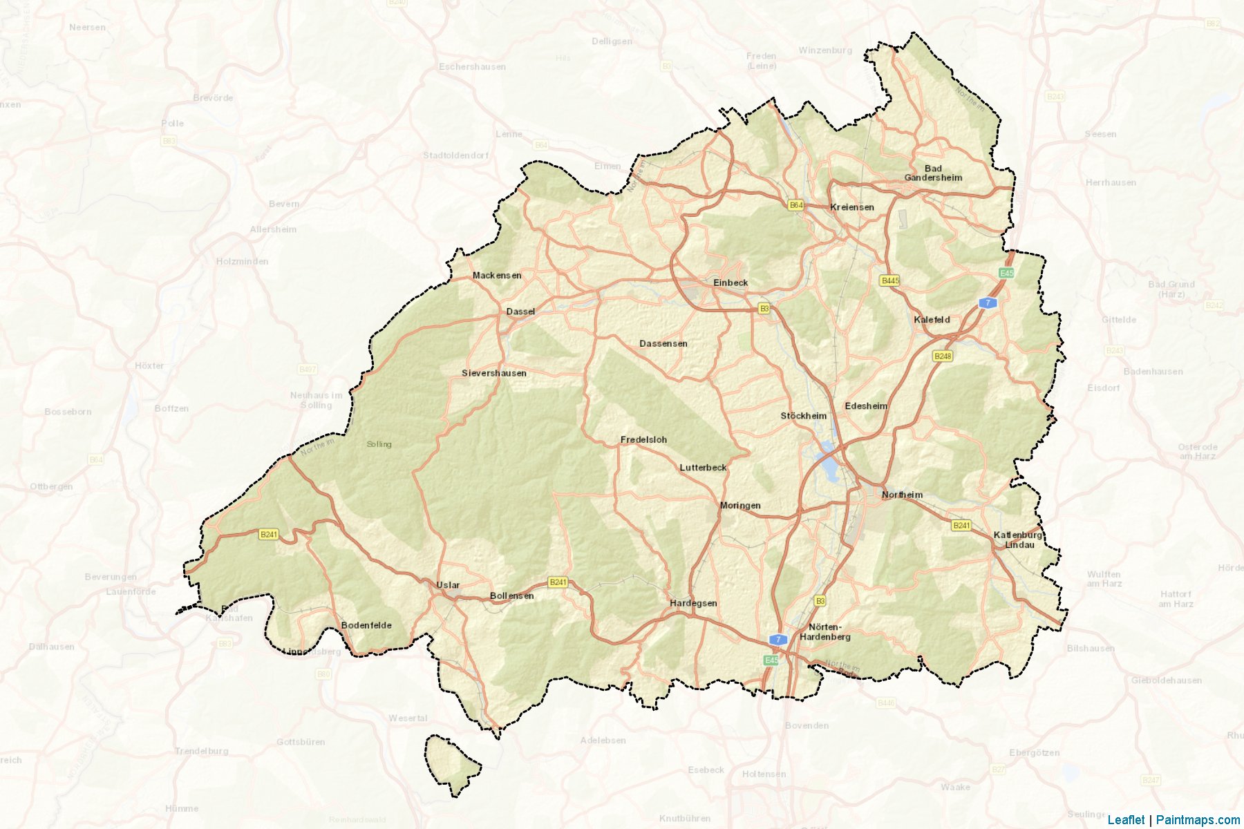 Muestras de recorte de mapas Northeim (Lower Saxony)-2