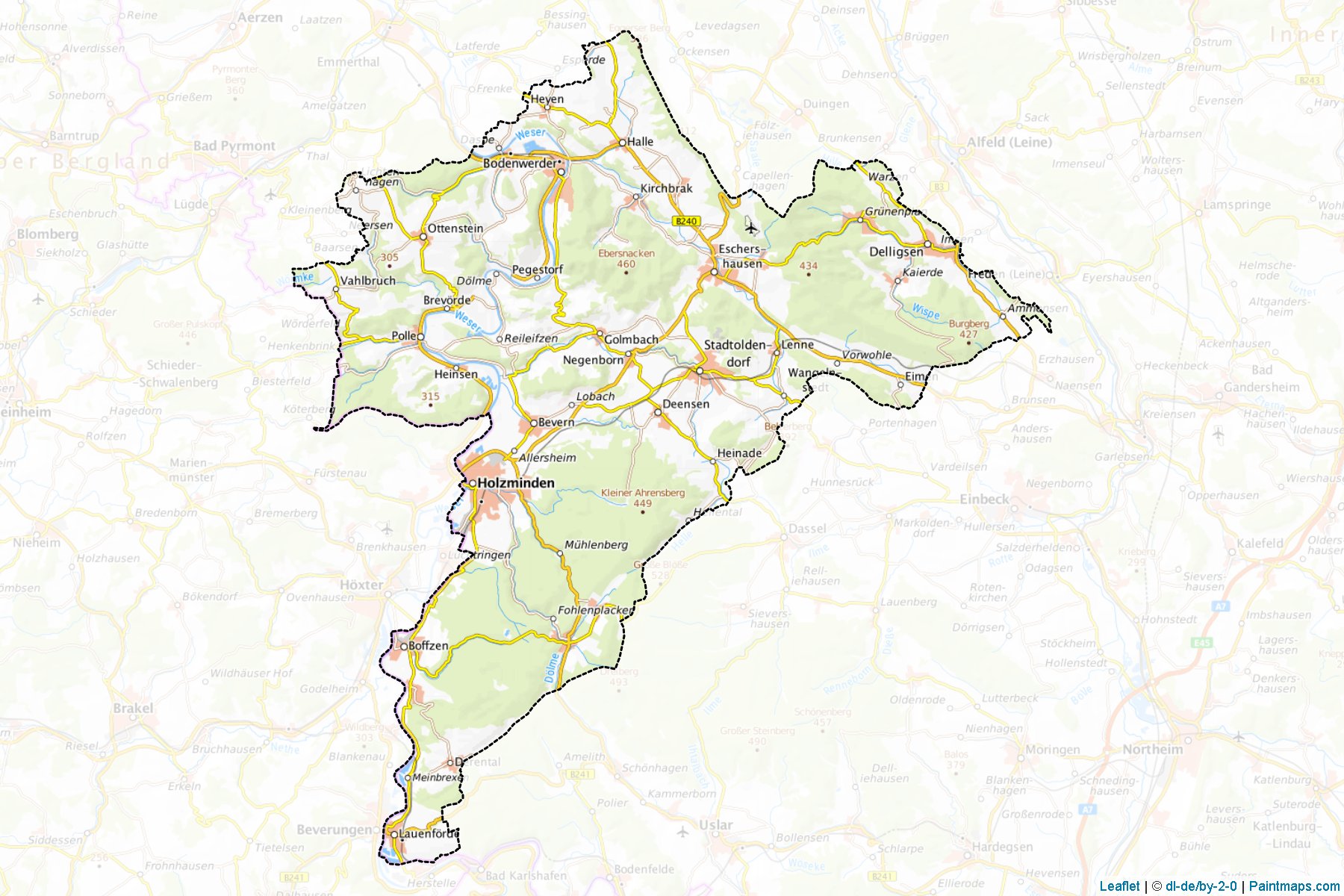 Holzminden (Lower Saxony) Map Cropping Samples-1