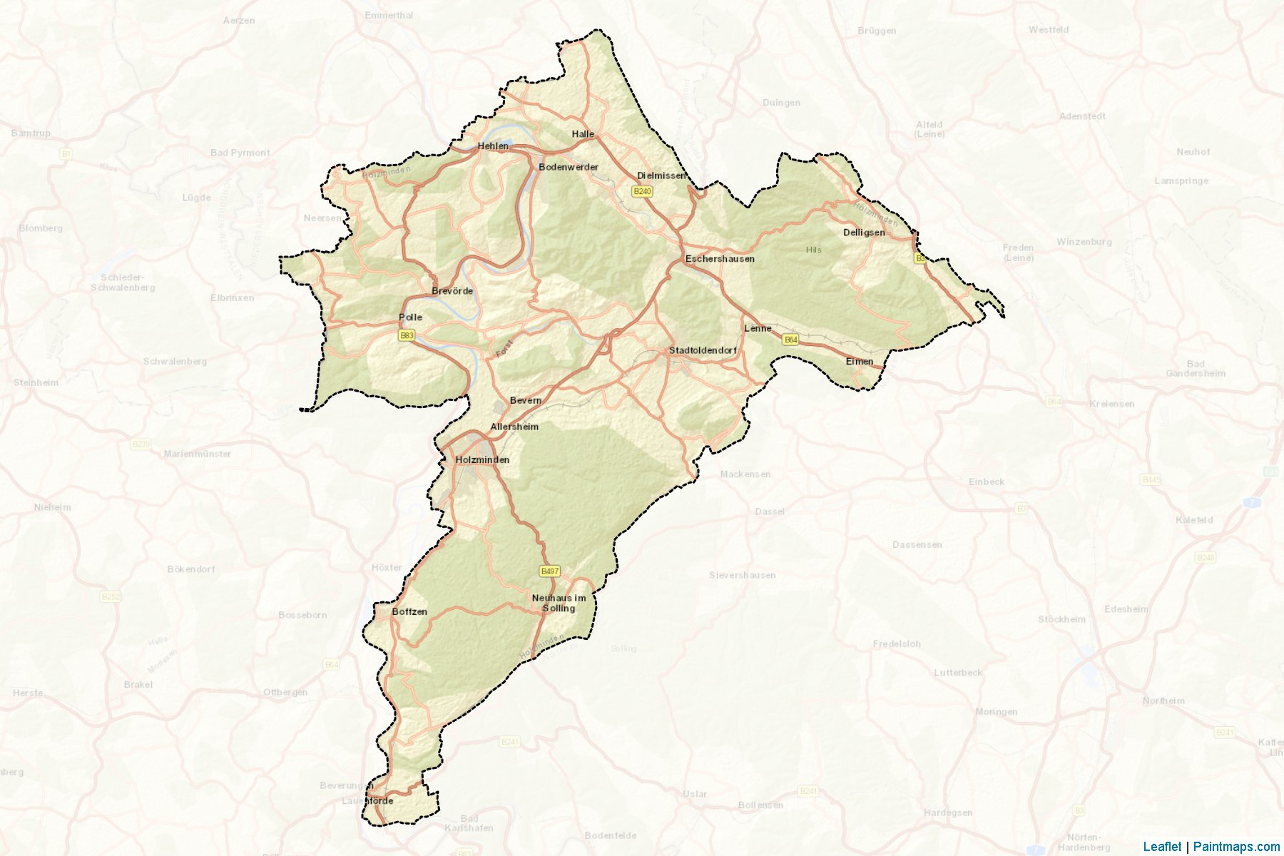 Holzminden (Lower Saxony) Map Cropping Samples-2