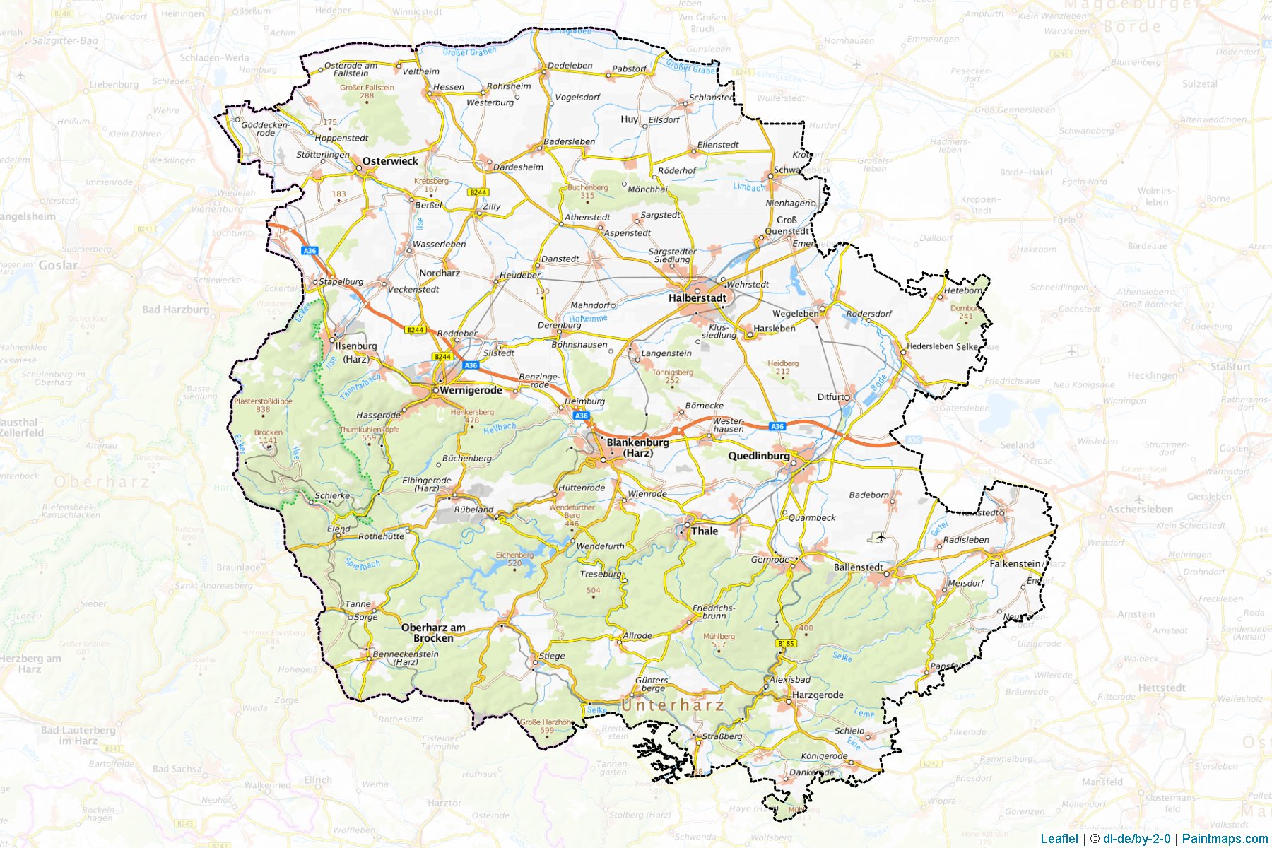 Harz (Saxony-Anhalt) Map Cropping Samples-1