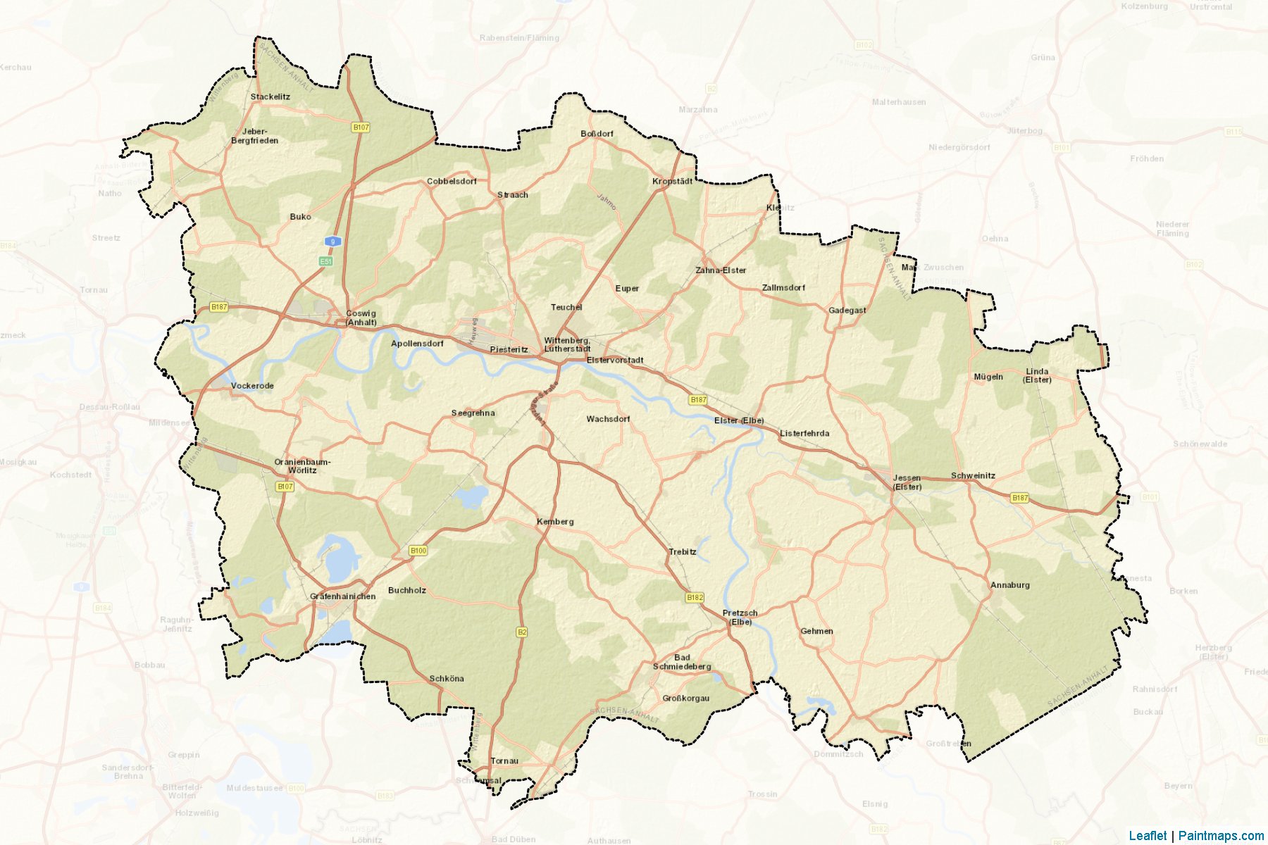 Wittenberg (Saxony-Anhalt) Map Cropping Samples-2