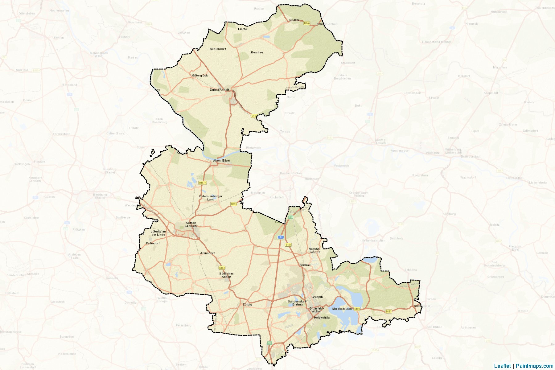 Anhalt-Bitterfeld (Saxony-Anhalt) Map Cropping Samples-2