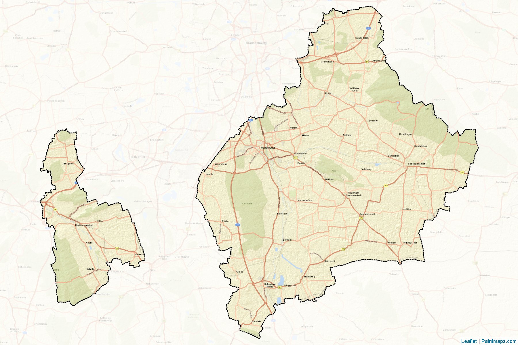 Muestras de recorte de mapas Wolfenbüttel (Lower Saxony)-2