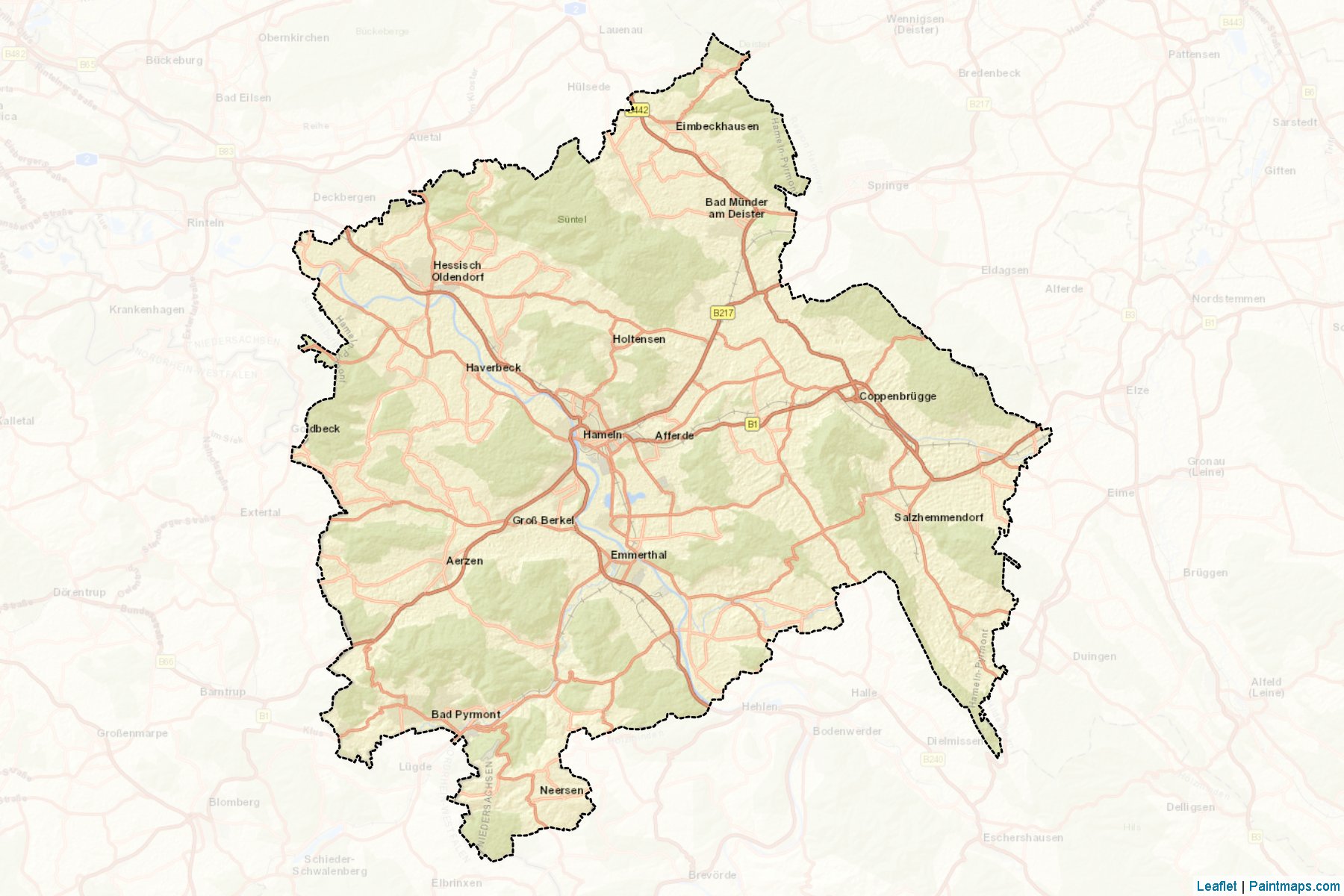 Hameln-Pyrmont (Lower Saxony) Map Cropping Samples-2