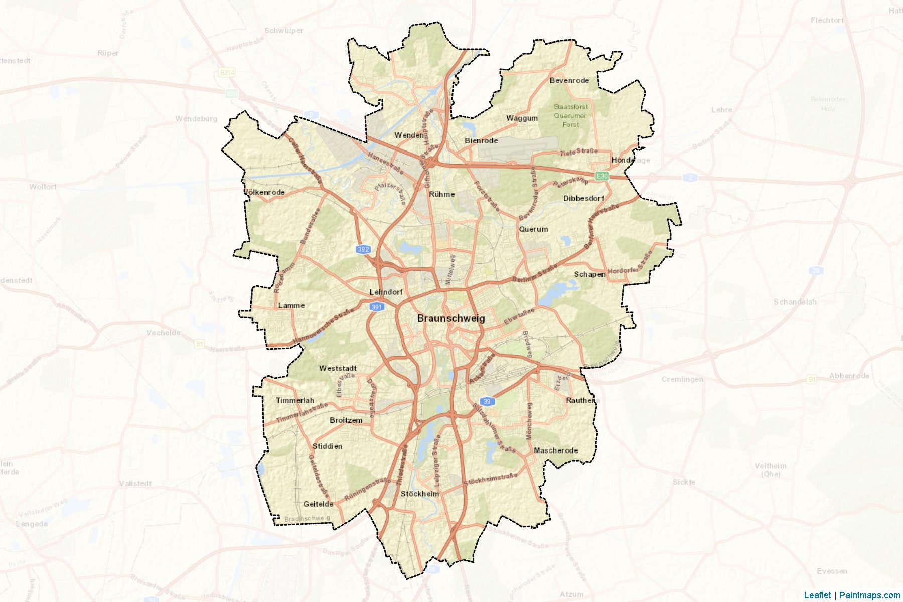 Muestras de recorte de mapas Braunschweig (Lower Saxony)-2