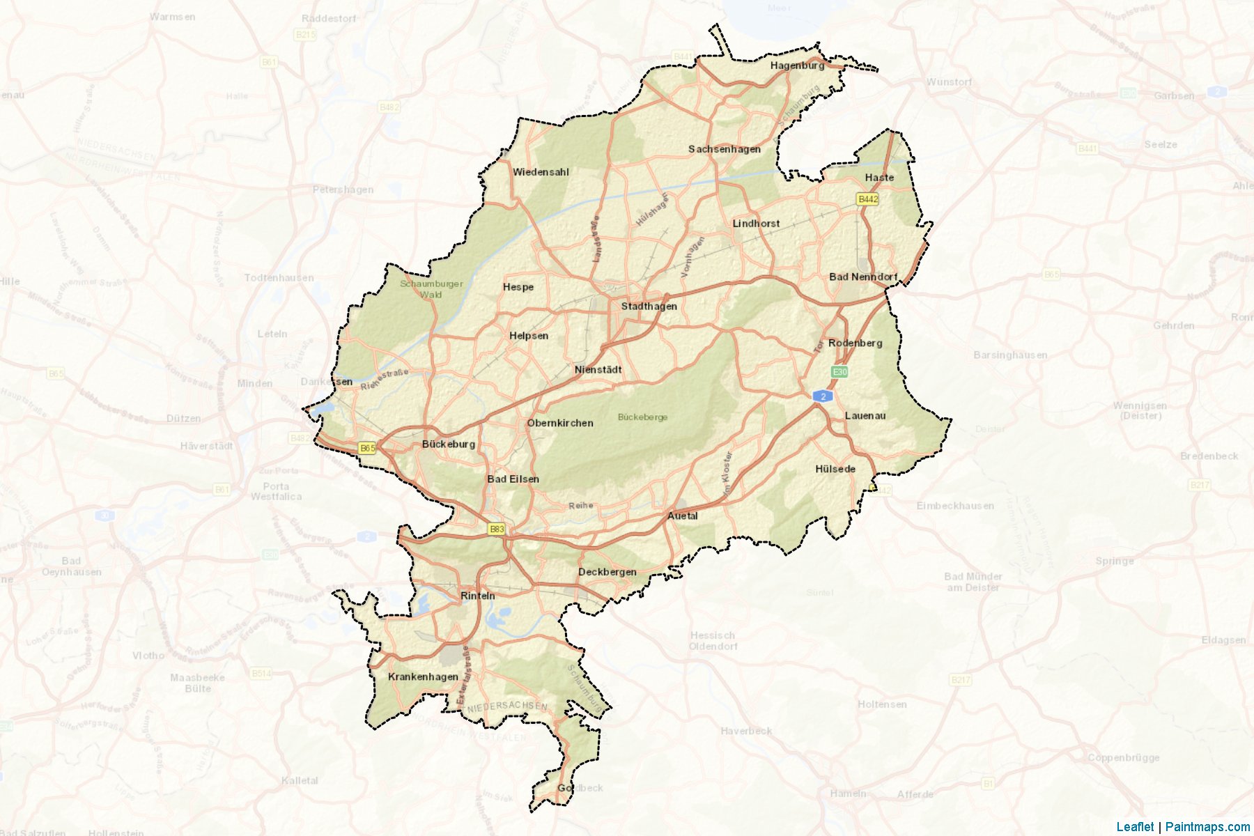 Schaumburg (Lower Saxony) Map Cropping Samples-2