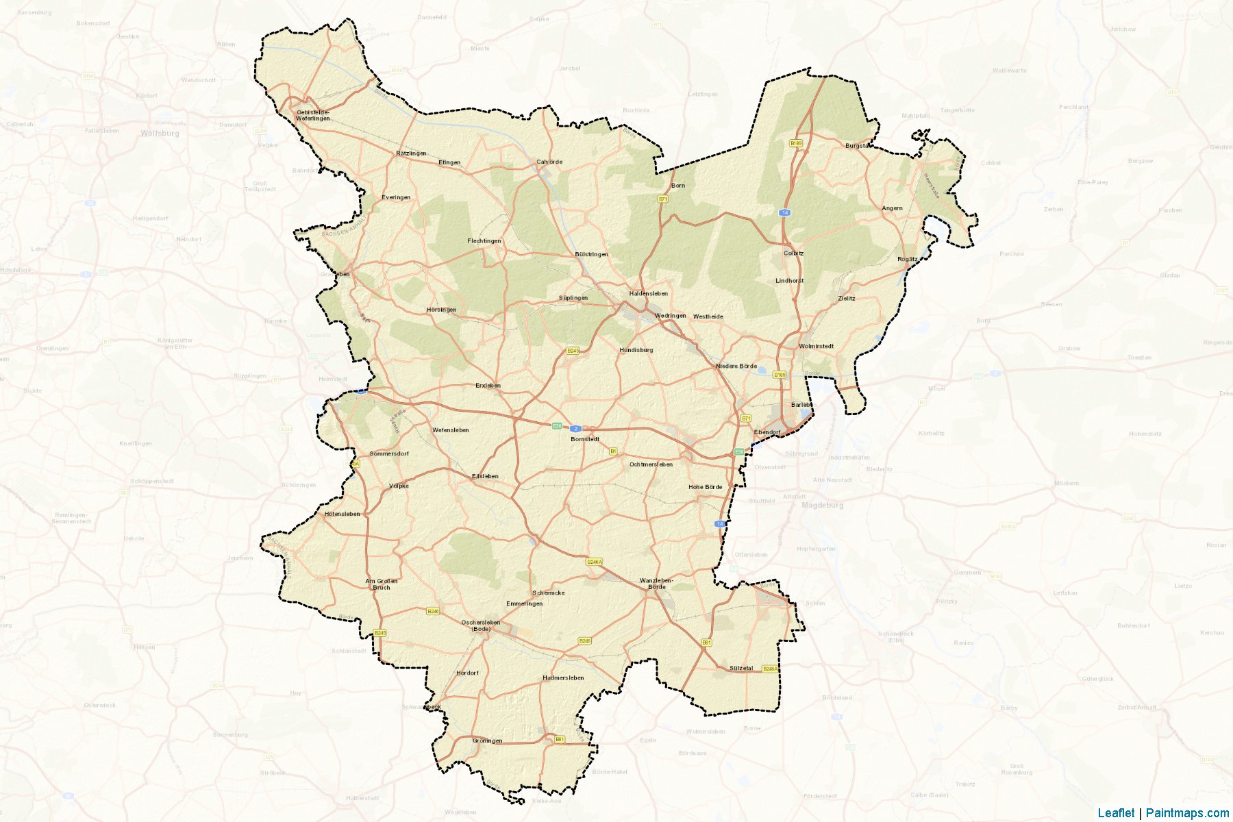 Muestras de recorte de mapas Börde (Saxony-Anhalt)-2