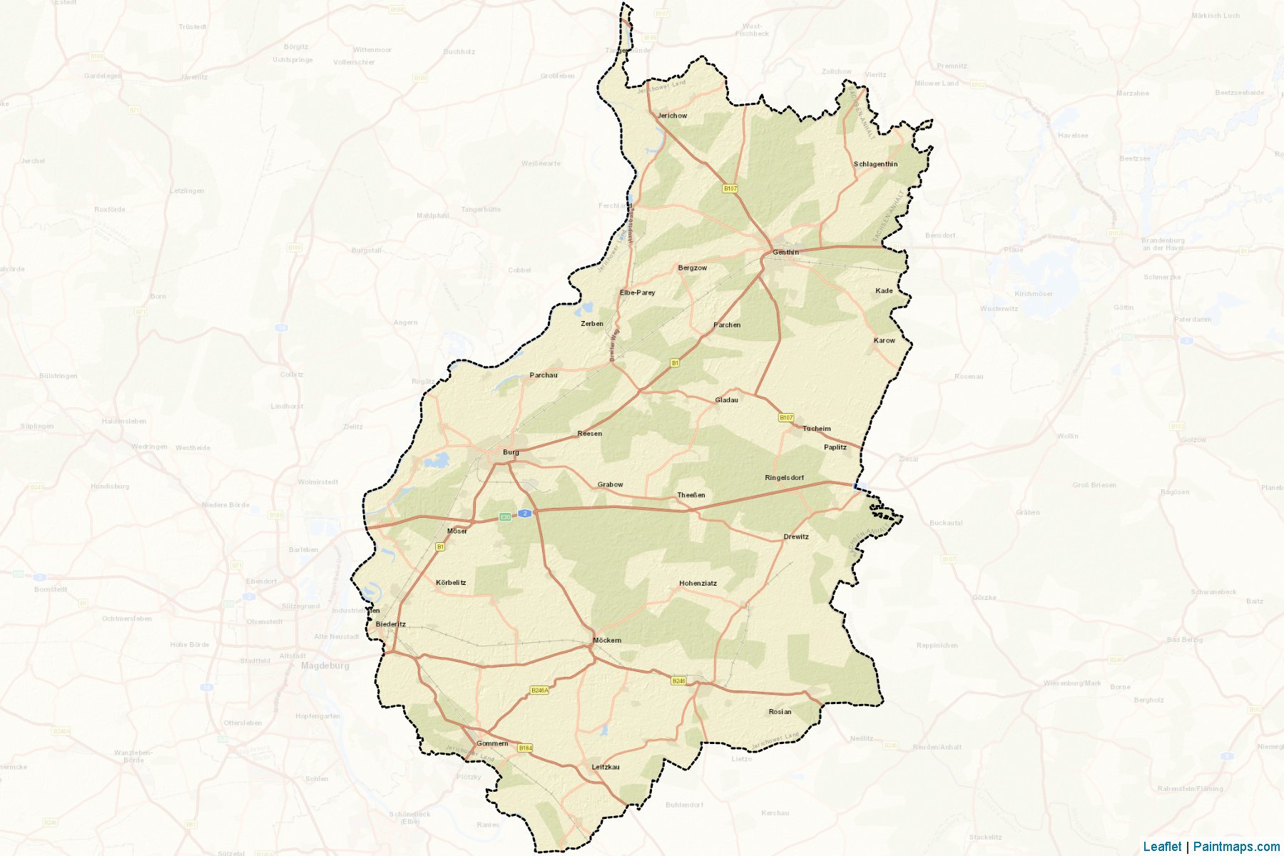 Jerichower Land (Saxony-Anhalt) Map Cropping Samples-2