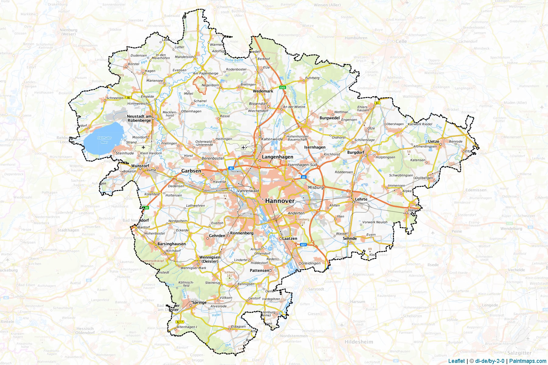 Hannover (Lower Saxony) Map Cropping Samples-1