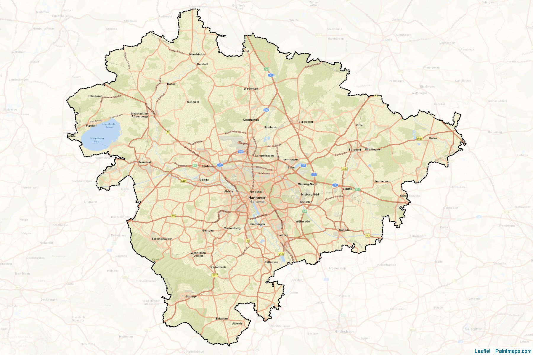 Hannover (Lower Saxony) Map Cropping Samples-2