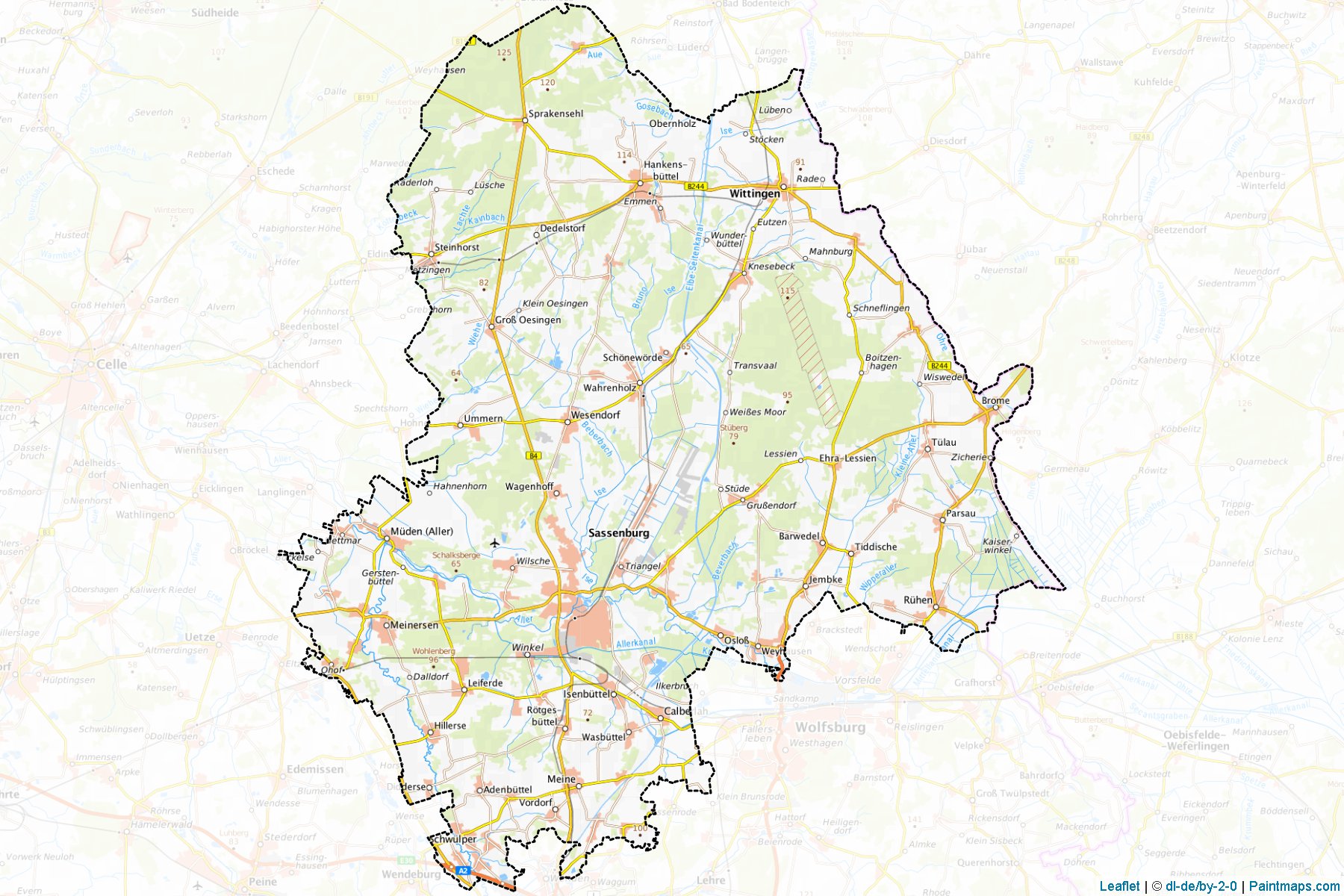 Gifhorn (Lower Saxony) Map Cropping Samples-1