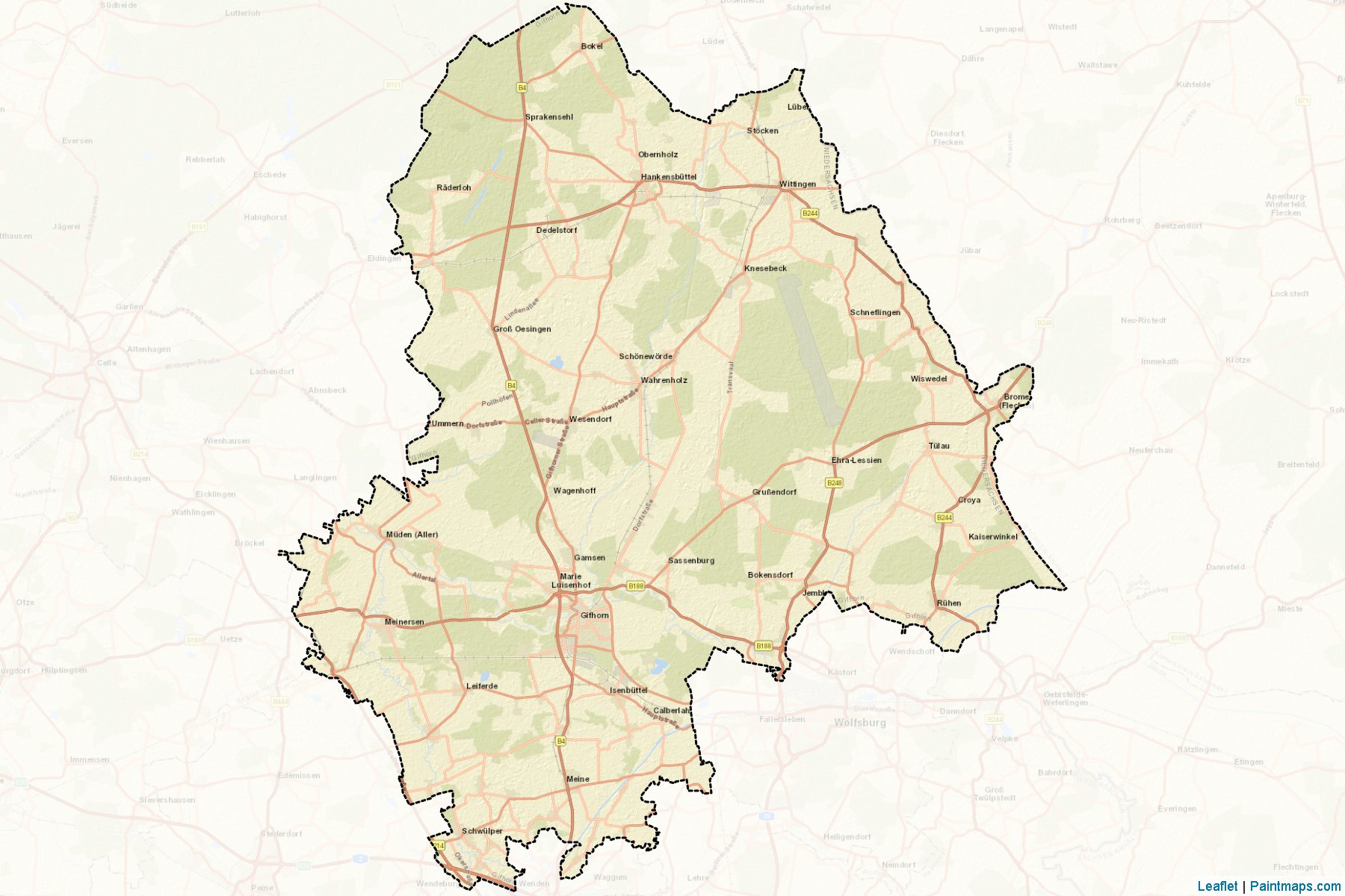 Gifhorn (Lower Saxony) Map Cropping Samples-2