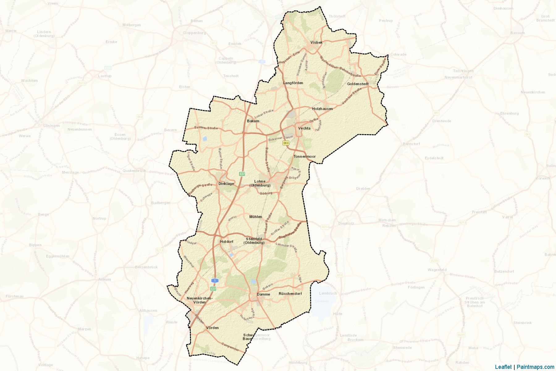 Vechta (Lower Saxony) Map Cropping Samples-2