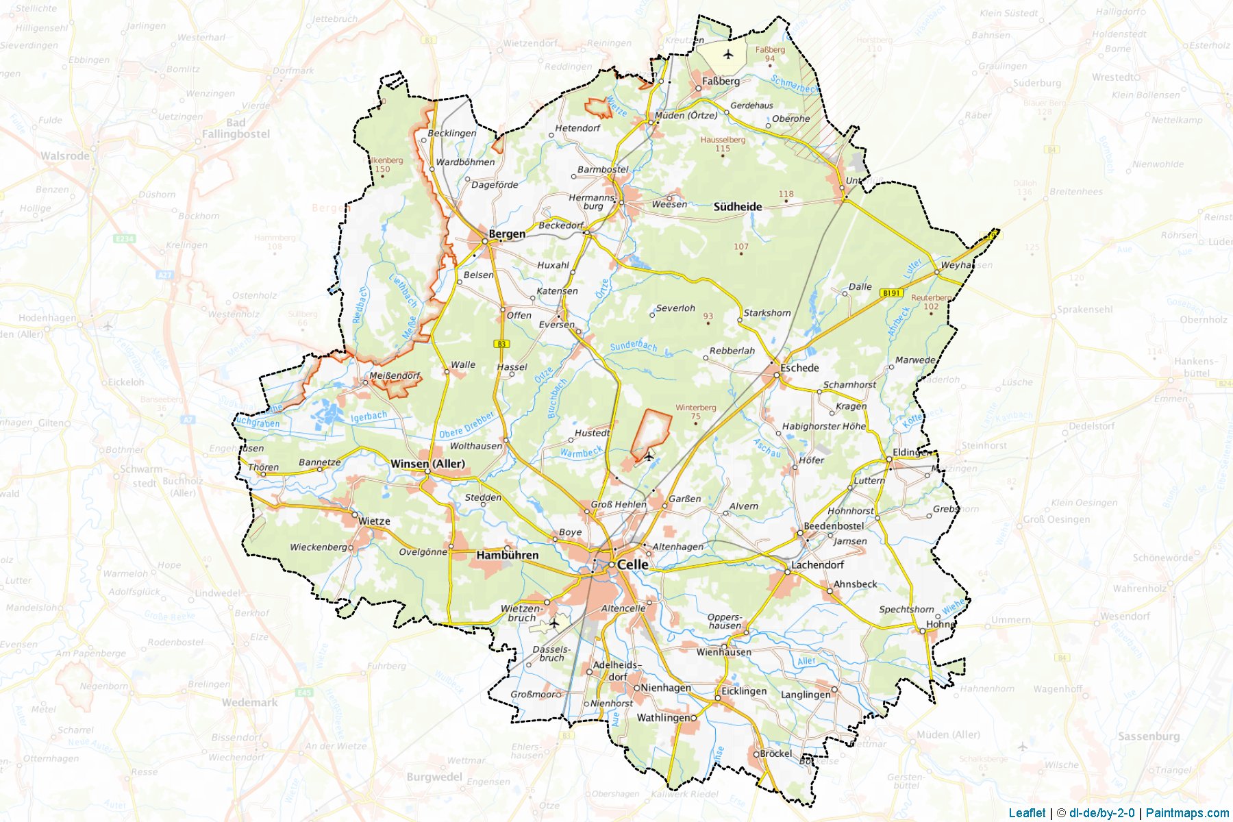 Muestras de recorte de mapas Celle (Lower Saxony)-1