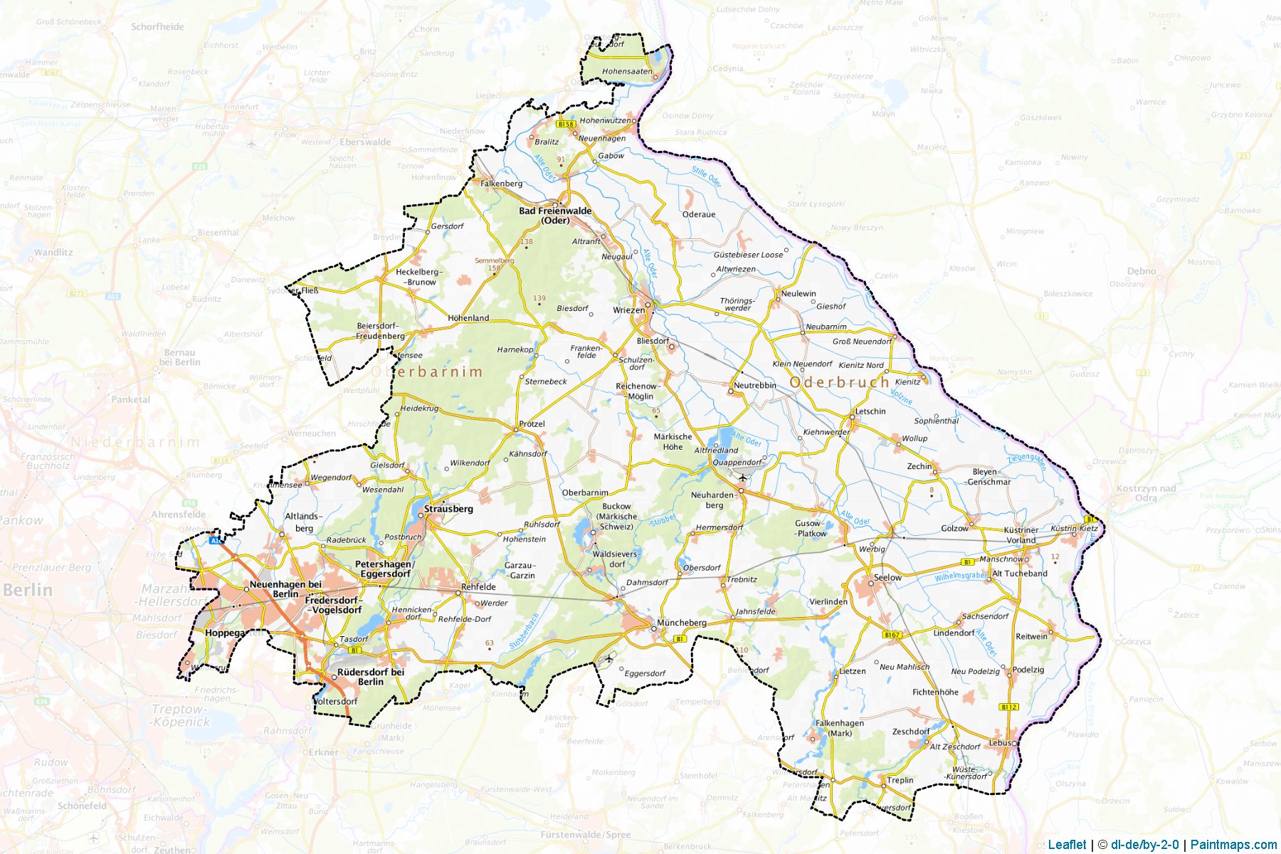 Märkisch-Oderland (Brandenburg) Haritası Örnekleri-1