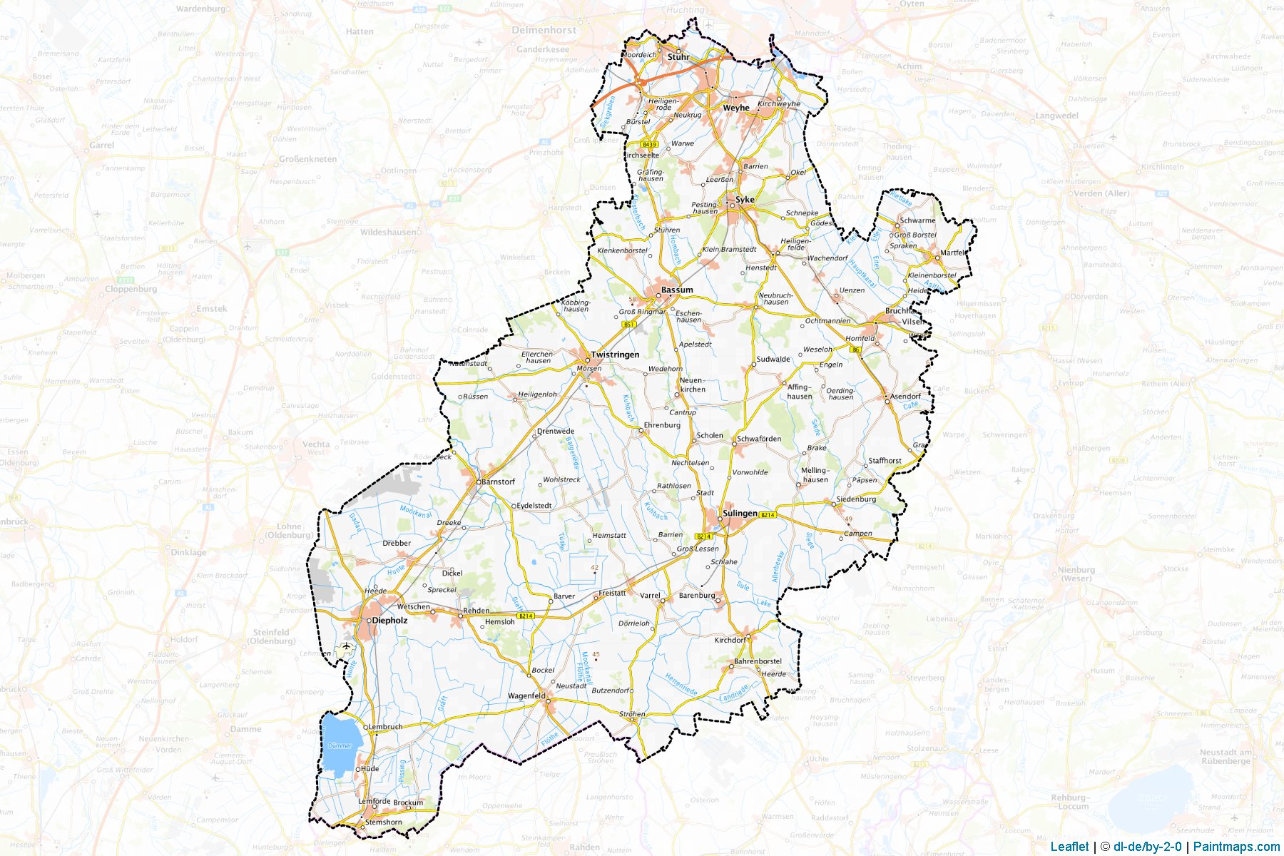 Muestras de recorte de mapas Diepholz (Lower Saxony)-1