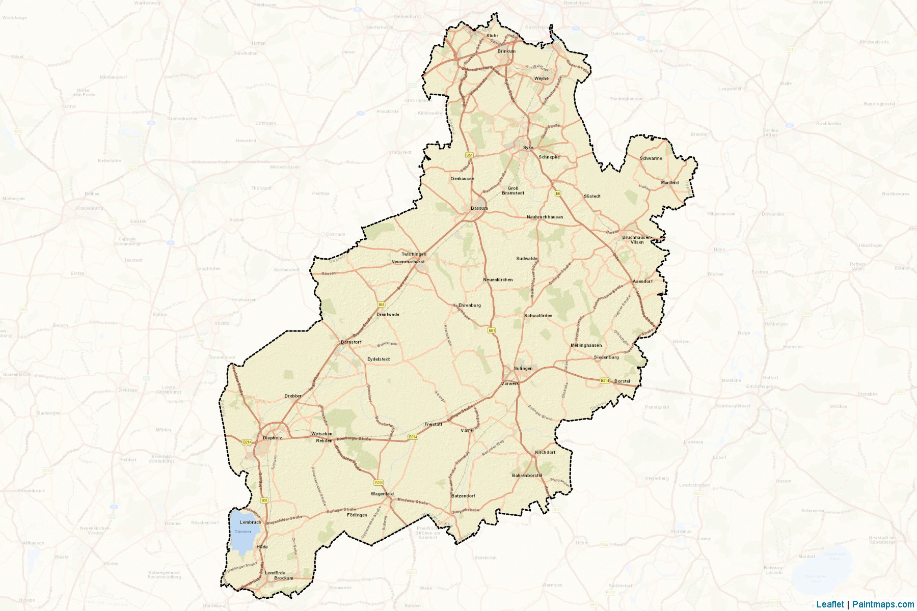 Muestras de recorte de mapas Diepholz (Lower Saxony)-2