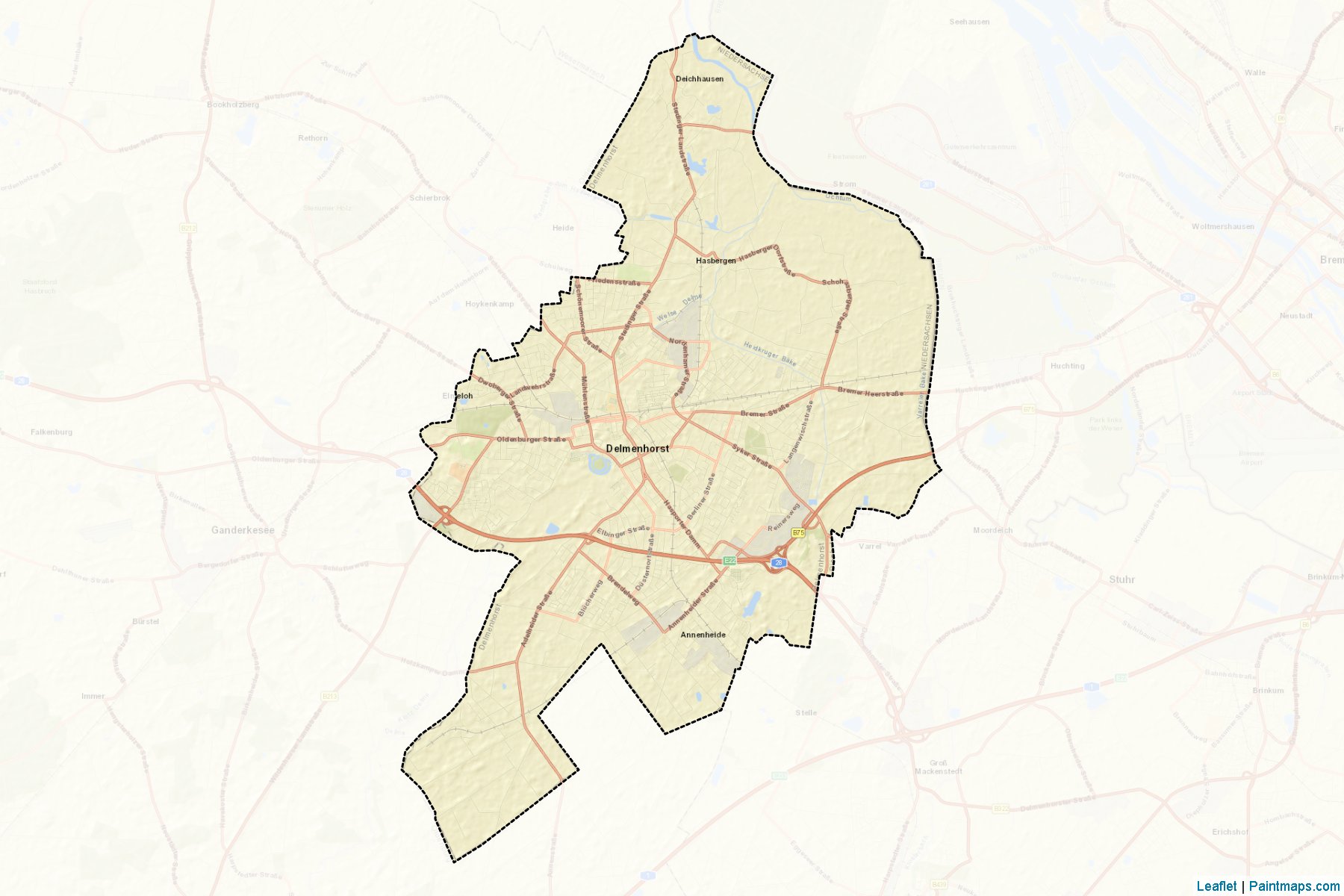 Delmenhorst (Lower Saxony) Map Cropping Samples-2