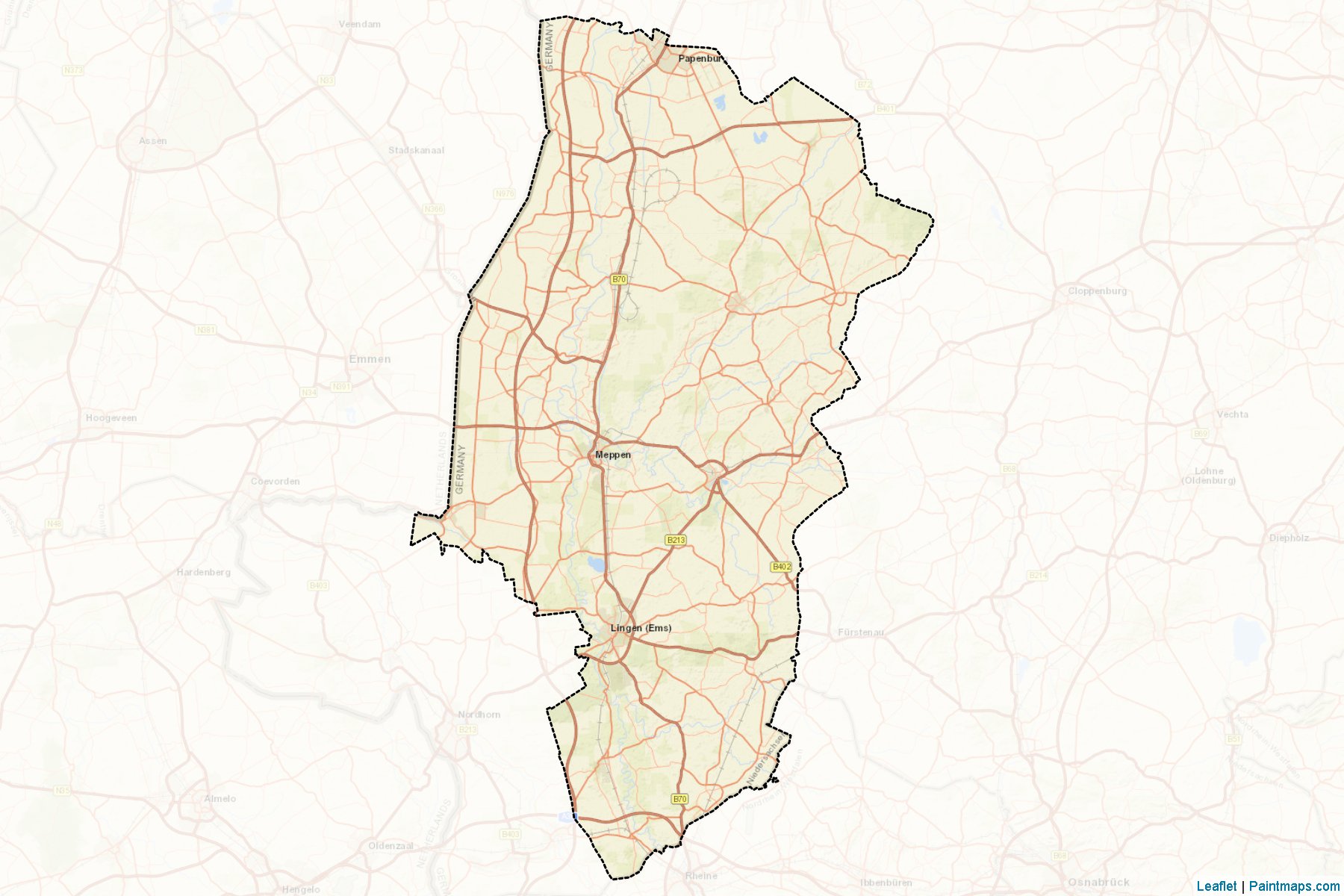 Muestras de recorte de mapas Emsland (Lower Saxony)-2