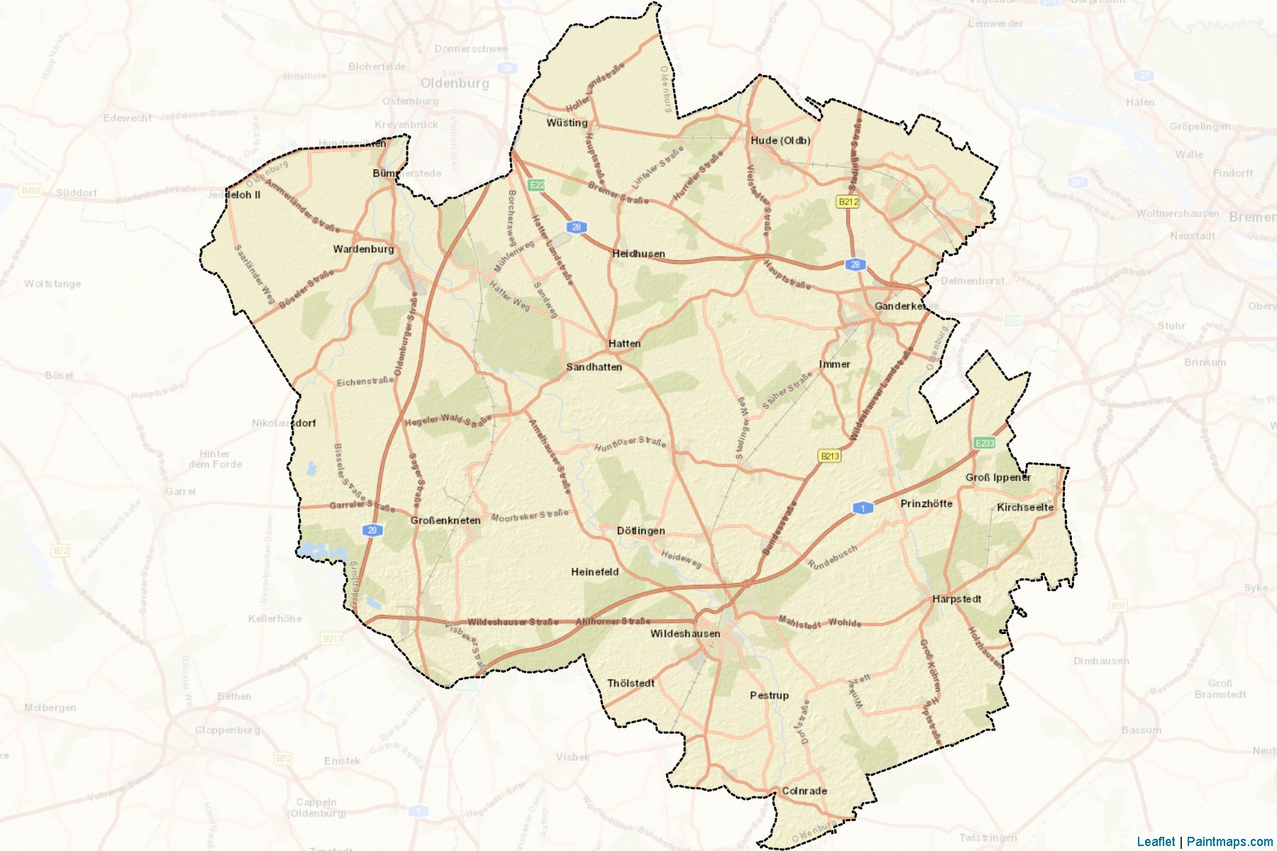 Oldenburg (Lower Saxony) Map Cropping Samples-2