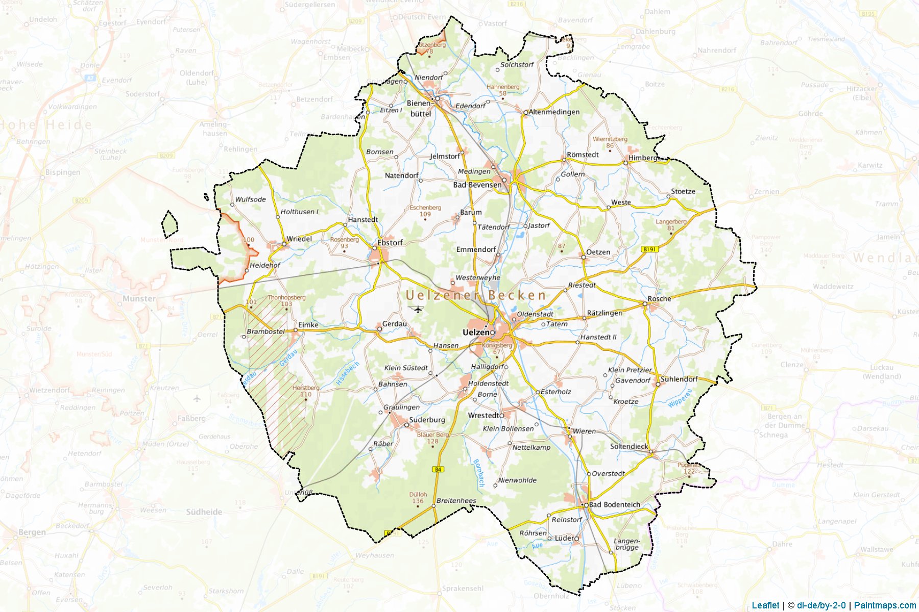 Uelzen (Lower Saxony) Map Cropping Samples-1