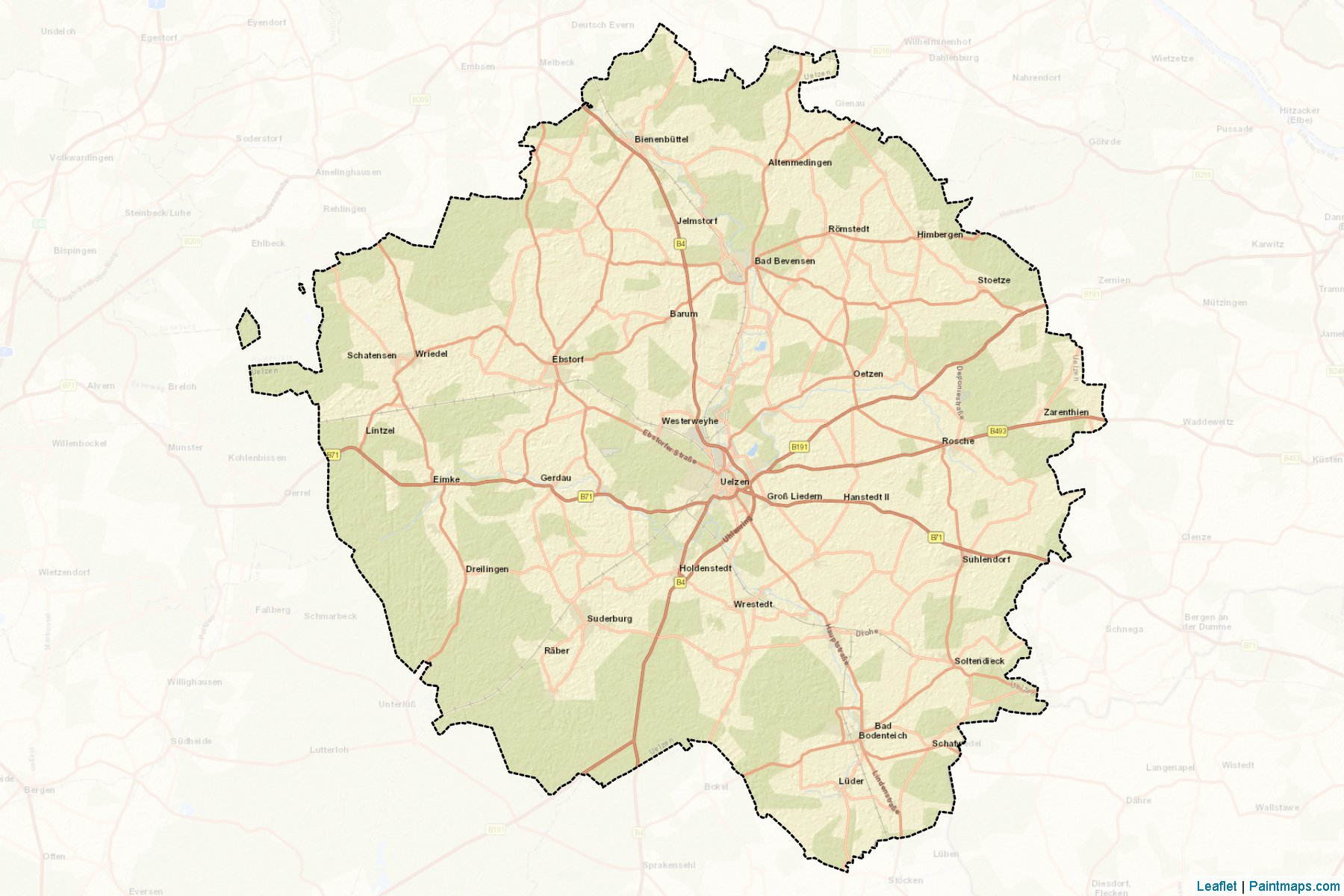 Uelzen (Lower Saxony) Map Cropping Samples-2