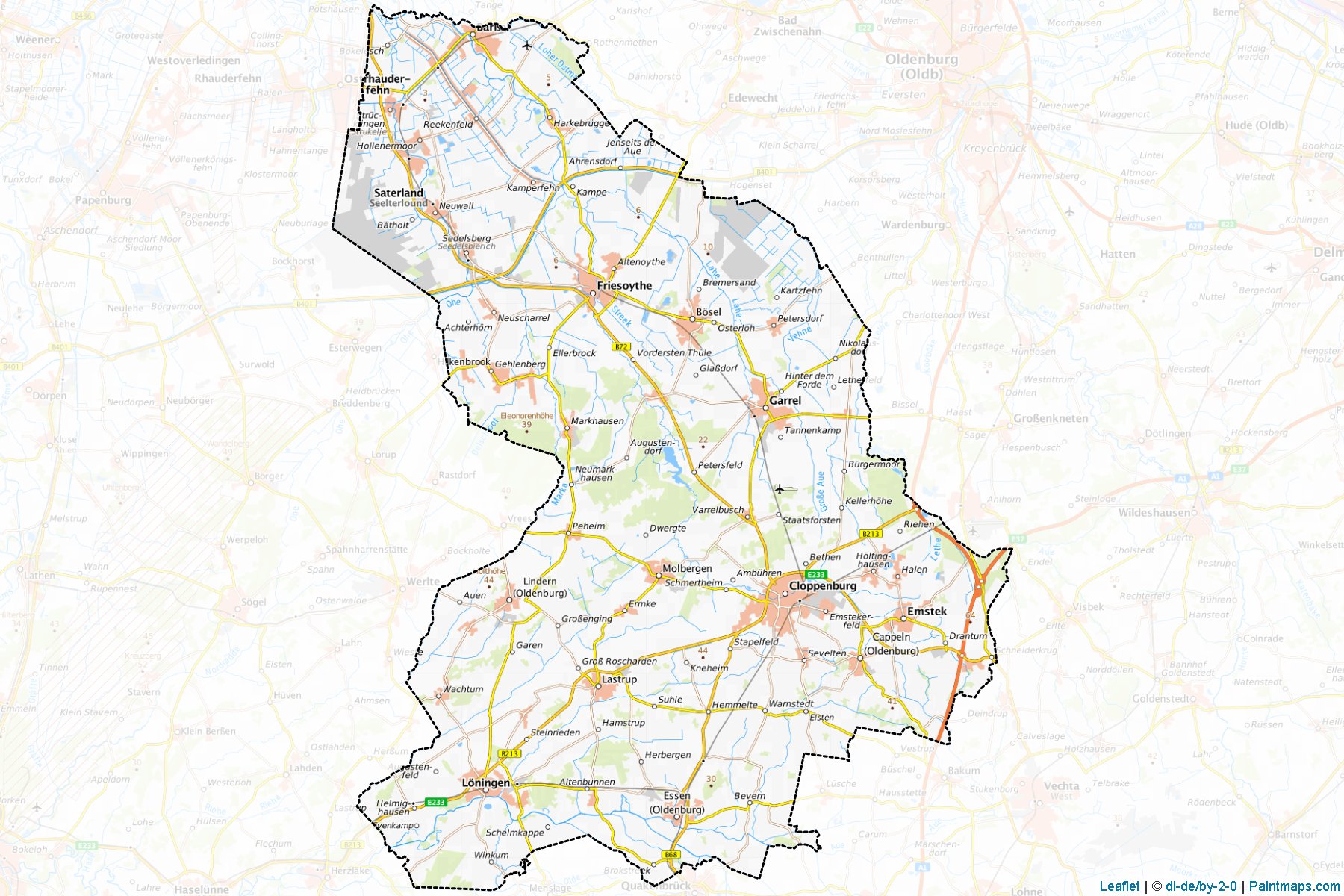 Cloppenburg (Lower Saxony) Map Cropping Samples-1