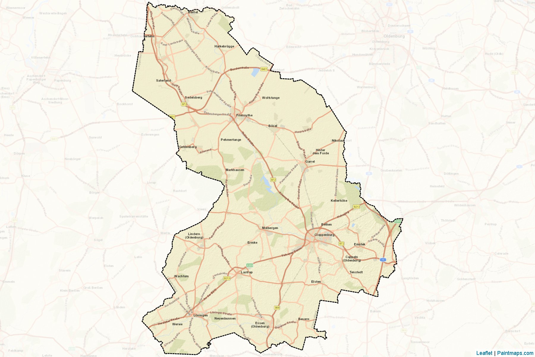 Cloppenburg (Lower Saxony) Map Cropping Samples-2