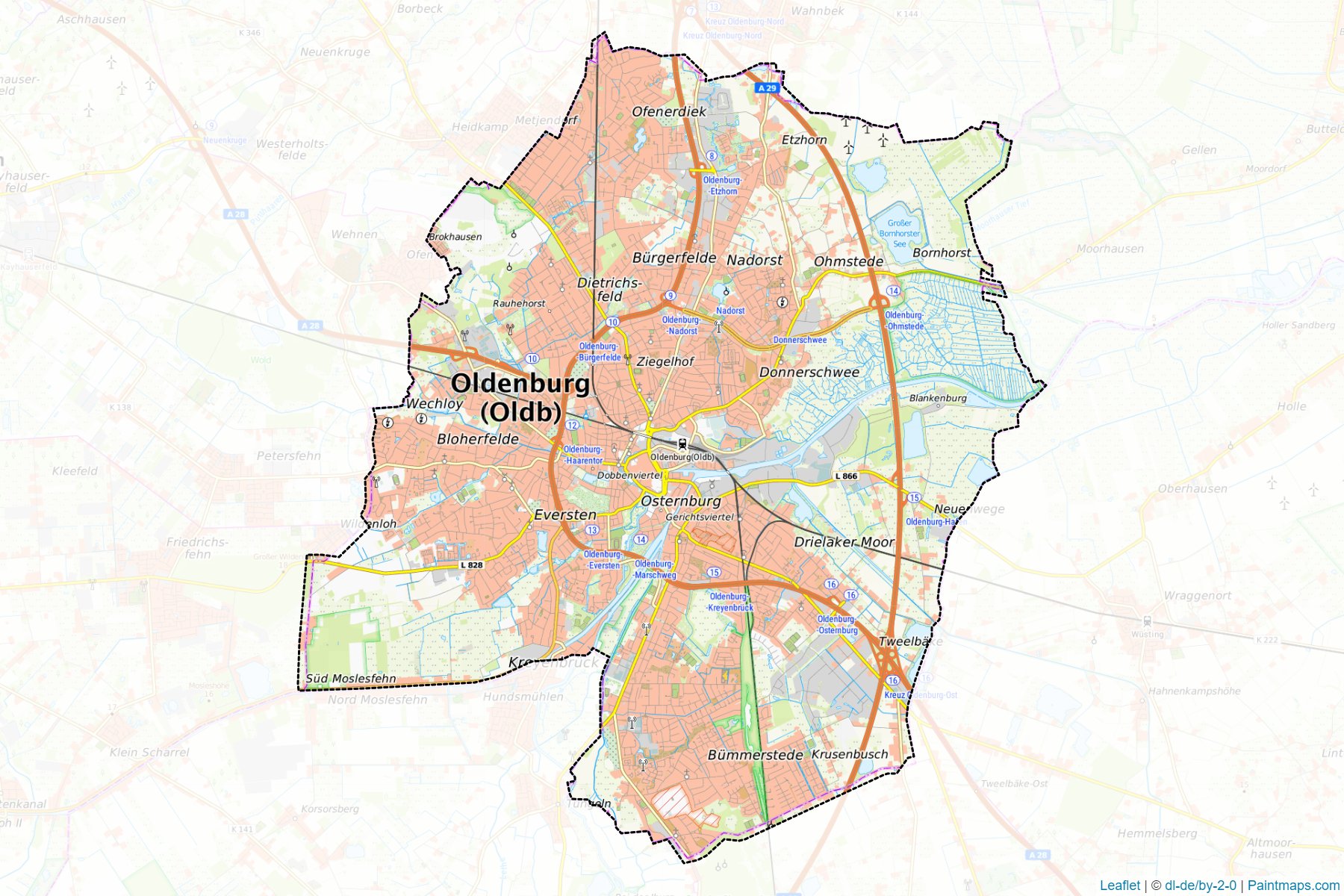 Oldenburg (Lower Saxony) Map Cropping Samples-1