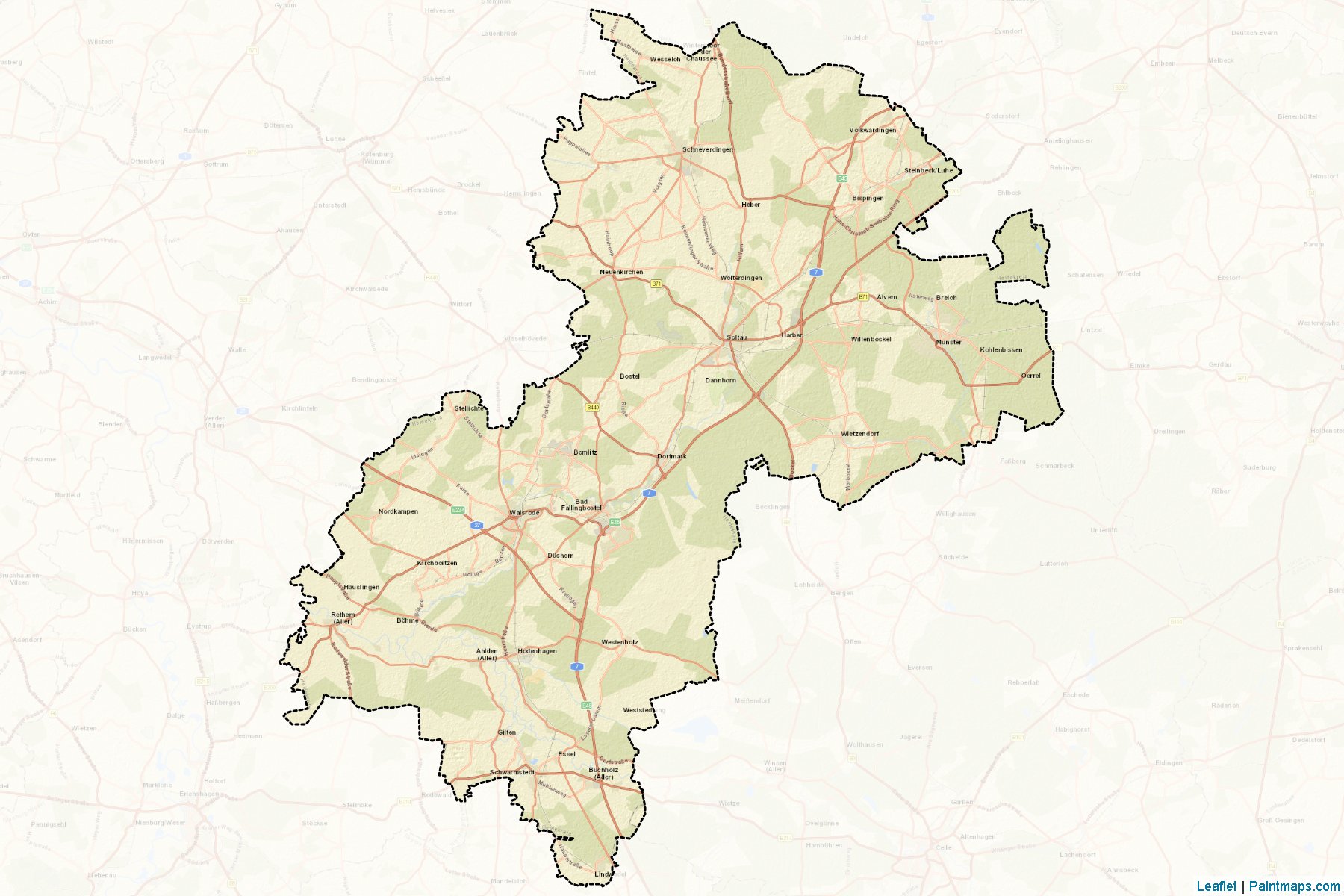 Muestras de recorte de mapas Soltau-Fallingbostel (Lower Saxony)-2