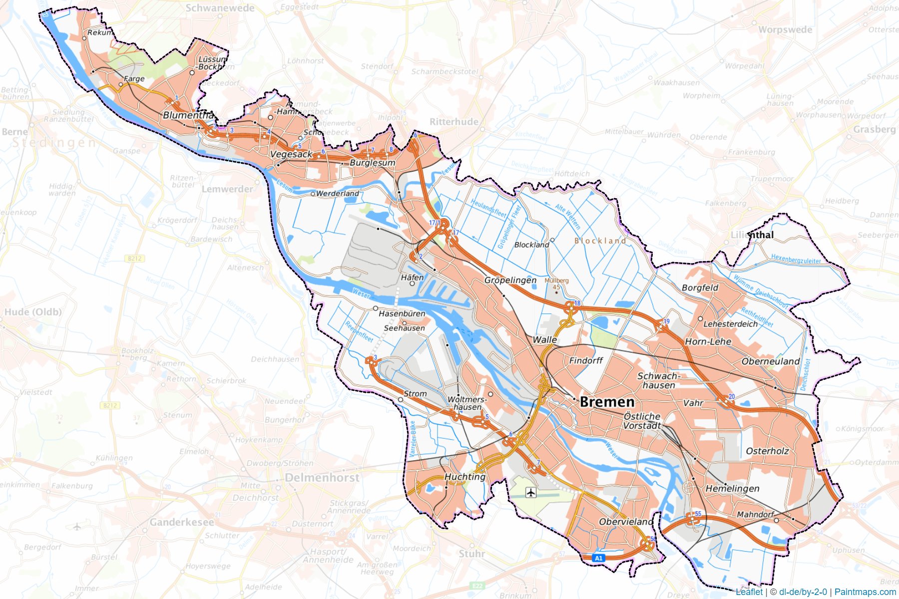 Bremen (Bremen) Map Cropping Samples-1