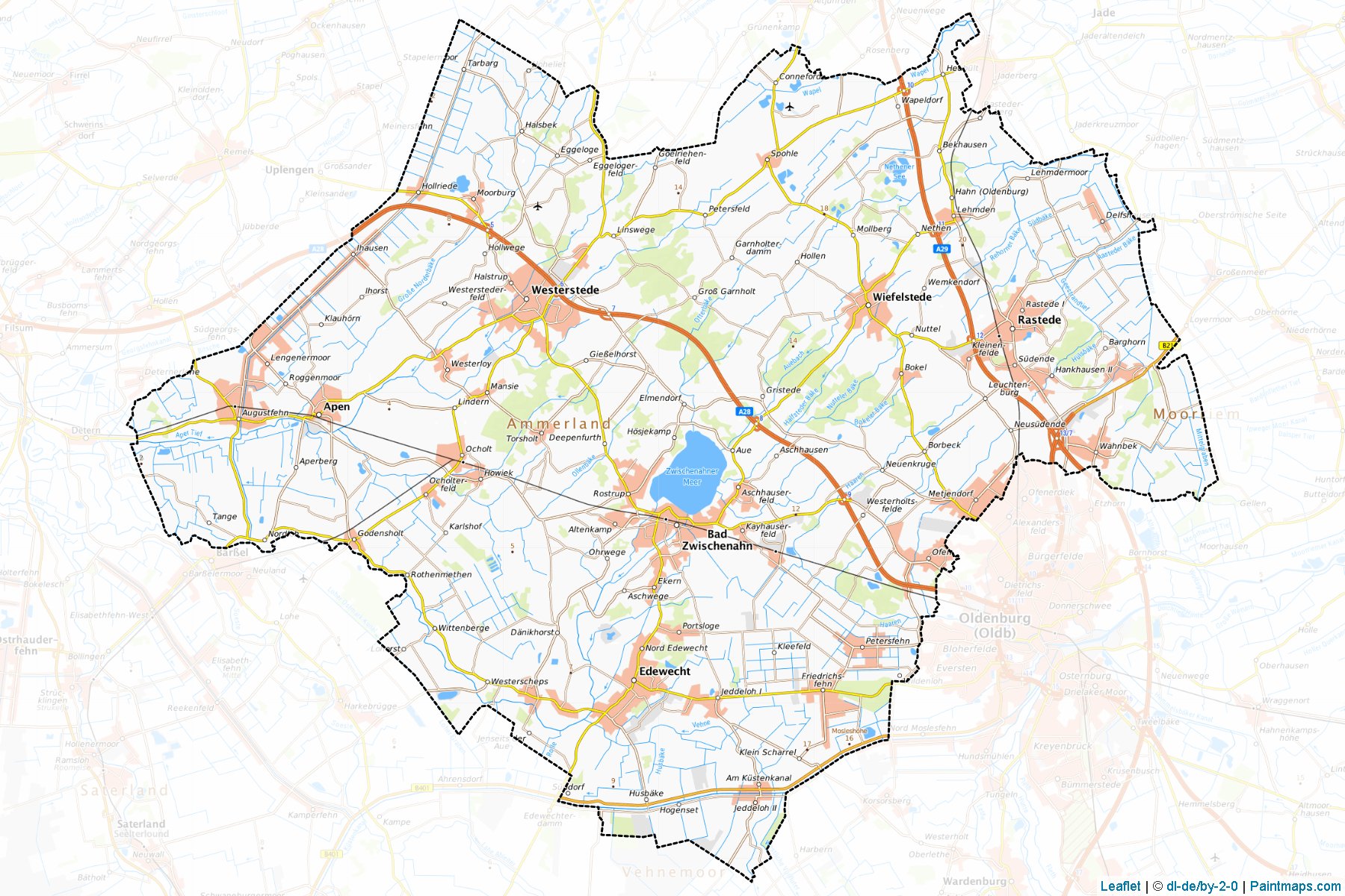 Ammerland (Lower Saxony) Map Cropping Samples-1