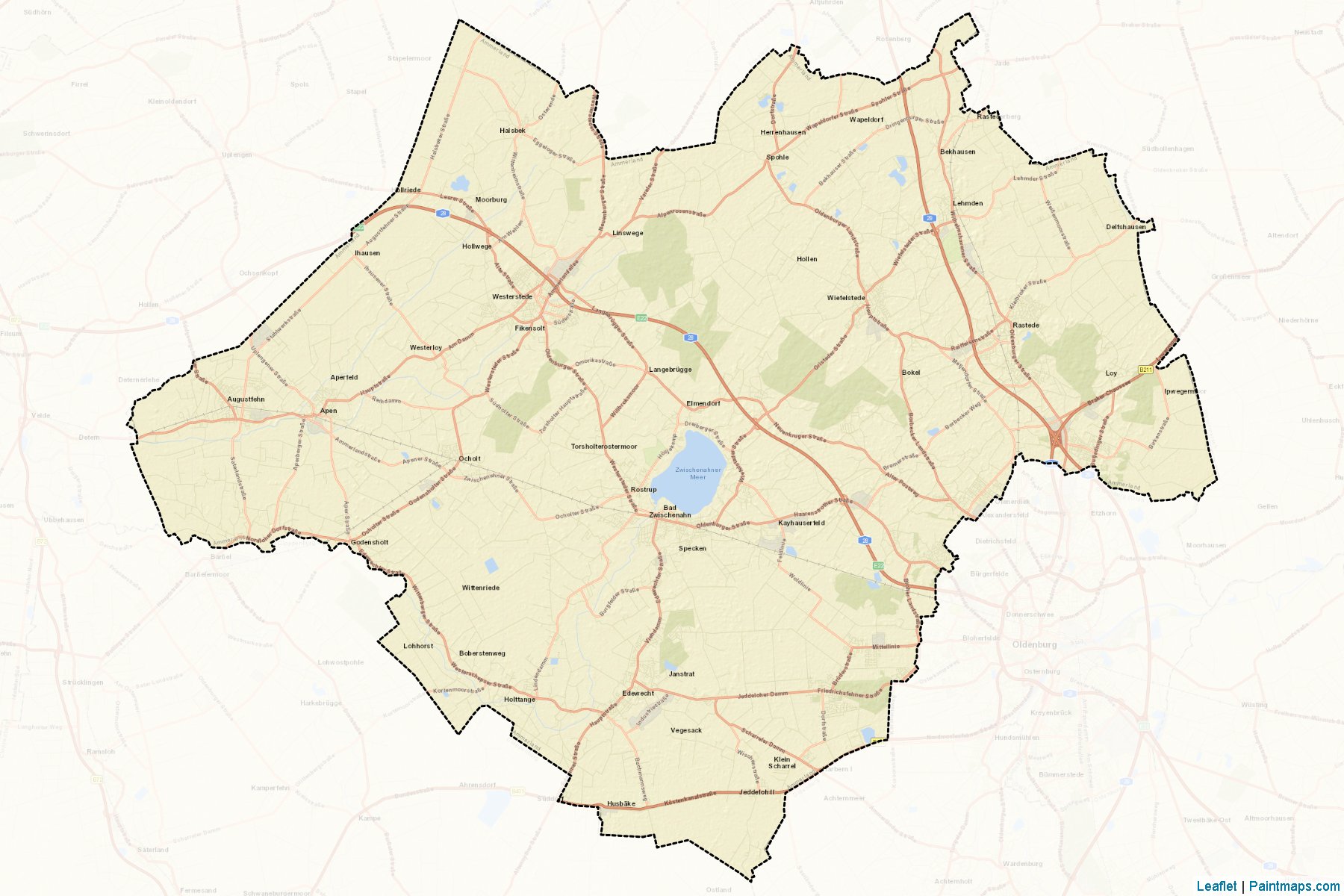 Ammerland (Lower Saxony) Map Cropping Samples-2