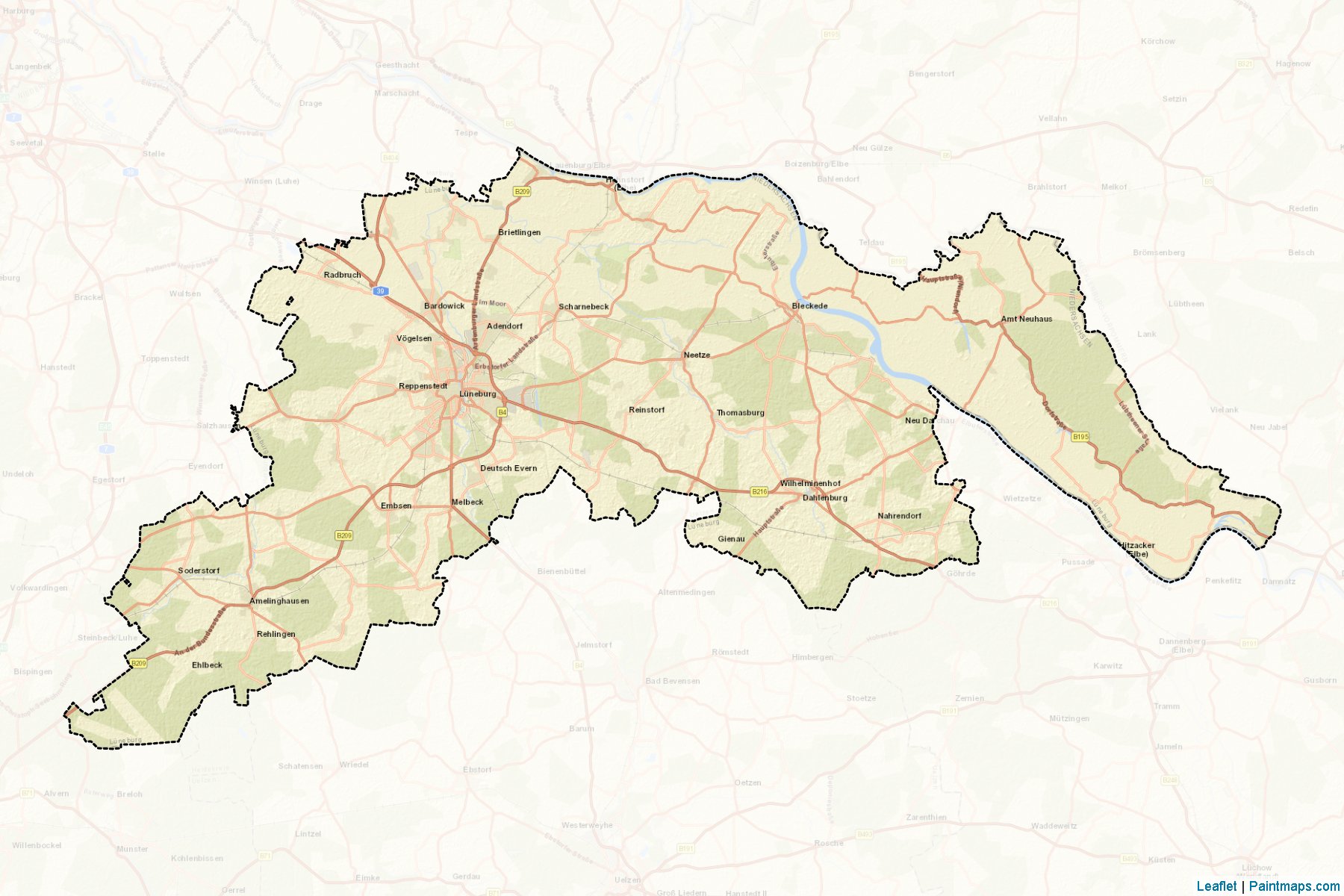 Muestras de recorte de mapas Lüneburg (Lower Saxony)-2